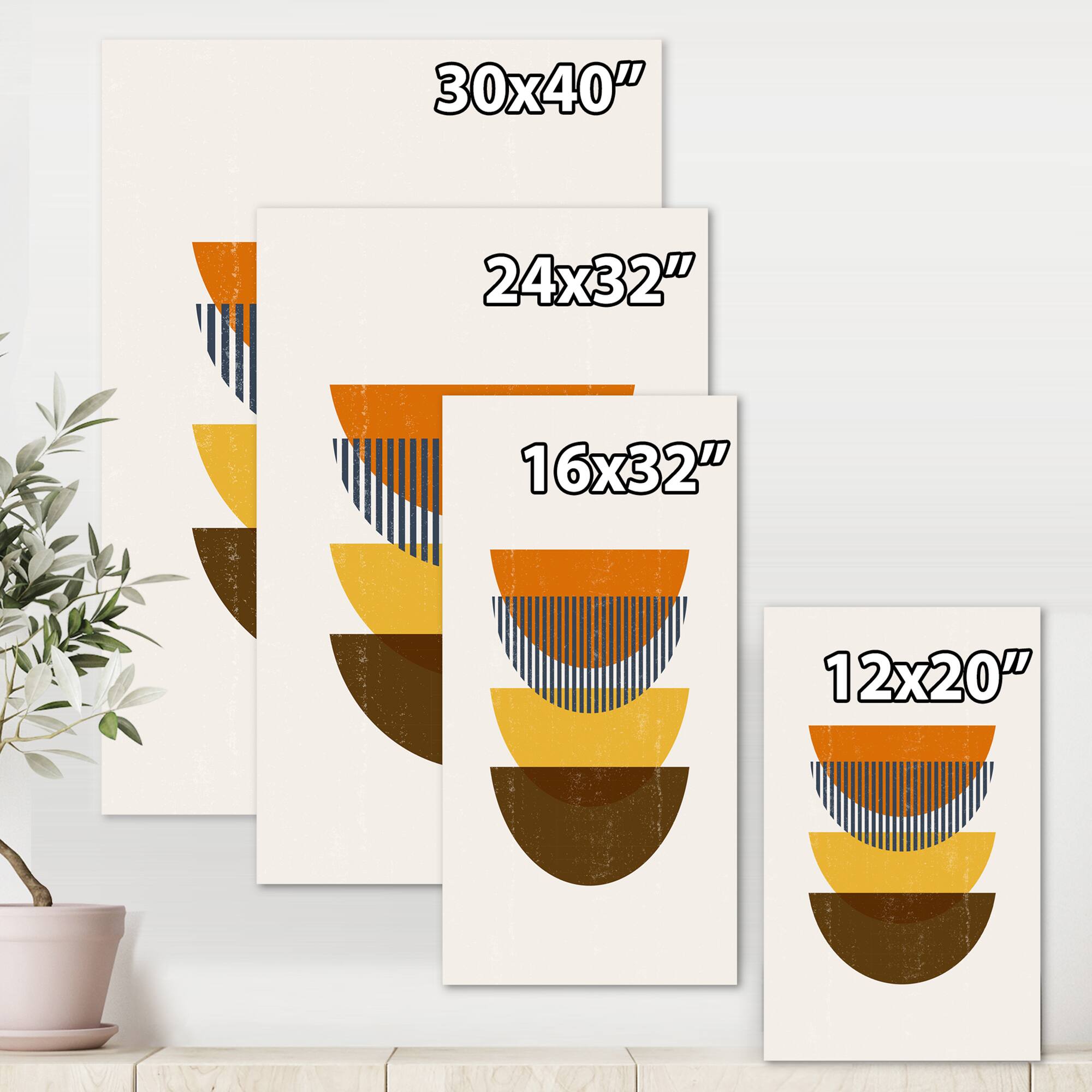 Designart - Abstract Geometric Moon In Earth Tones