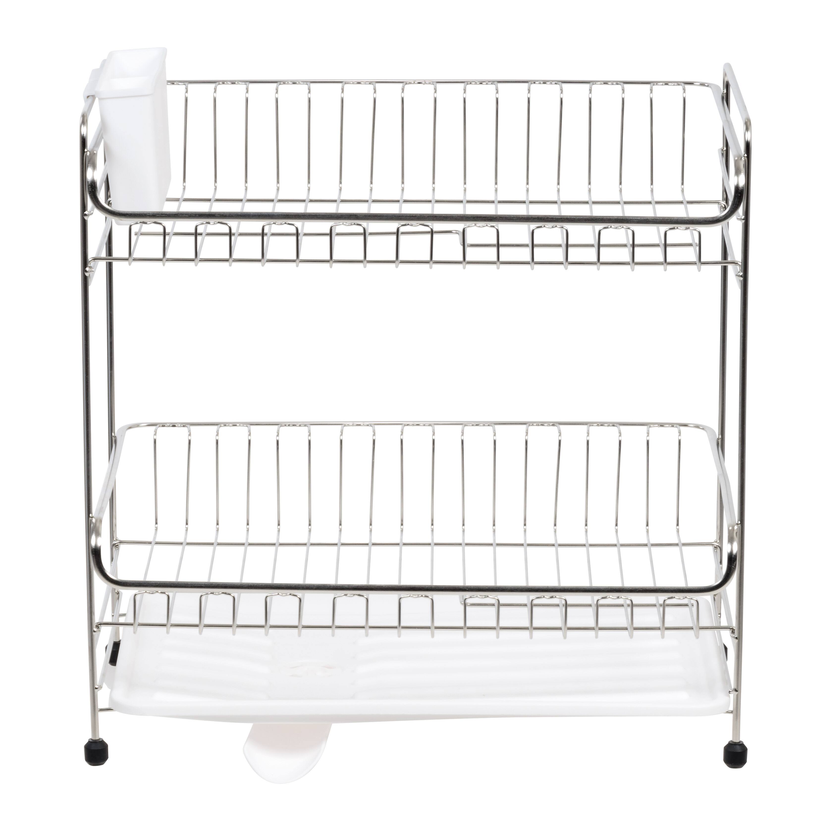 IRIS&#xAE; 15.75&#x22; Stainless Steel 2-Tier Dish Rack