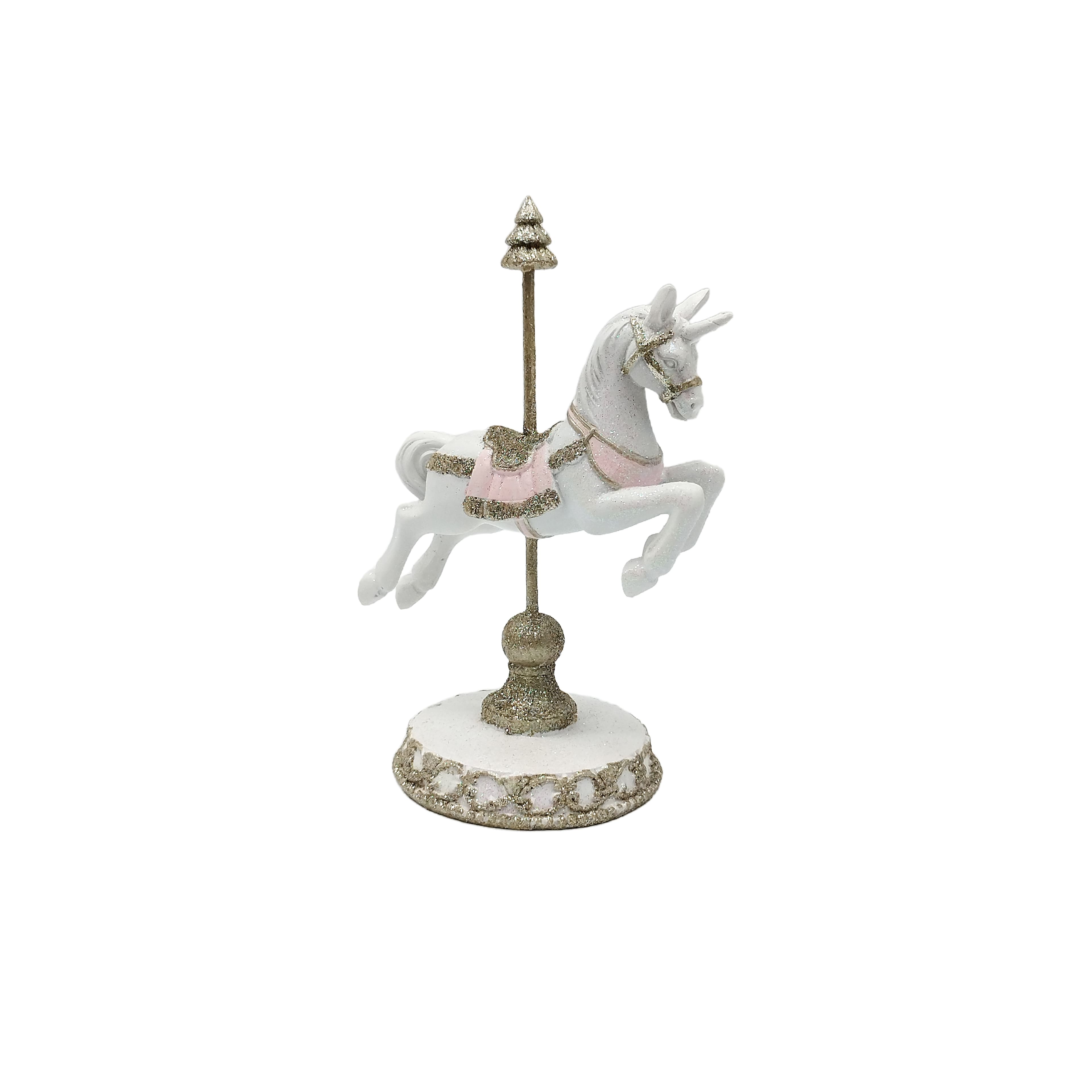 7.75&#x22; White &#x26; Gold Carousel Unicorn Tabletop D&#xE9;cor by Ashland&#xAE;