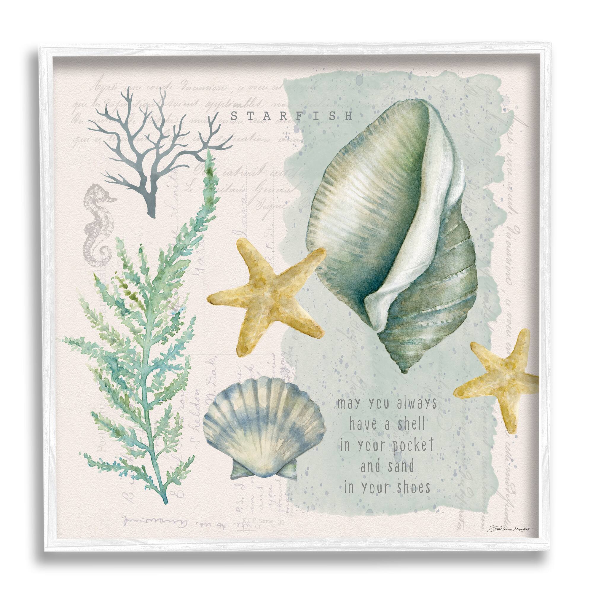 Stupell Industries Shell in Pocket Sand In Shoes Beach Quote Framed Wall Art