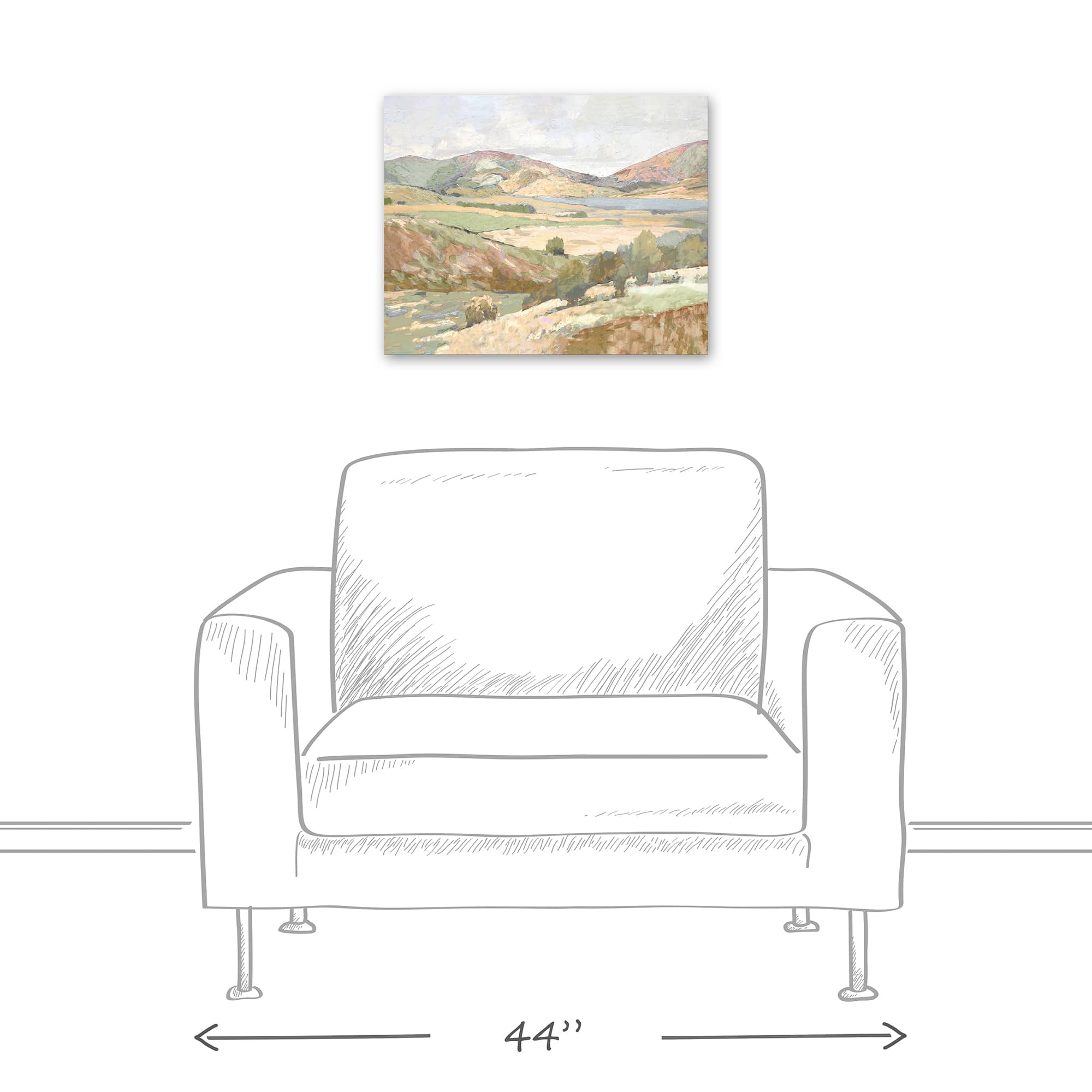 Soft Pastel Landscape 20&#x22; x 16&#x22; Canvas Wall Art