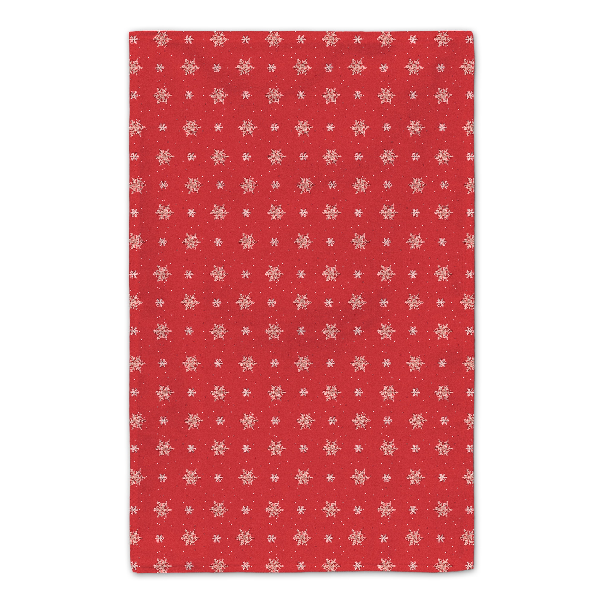 Red Snowflake Pattern Tea Towel Set
