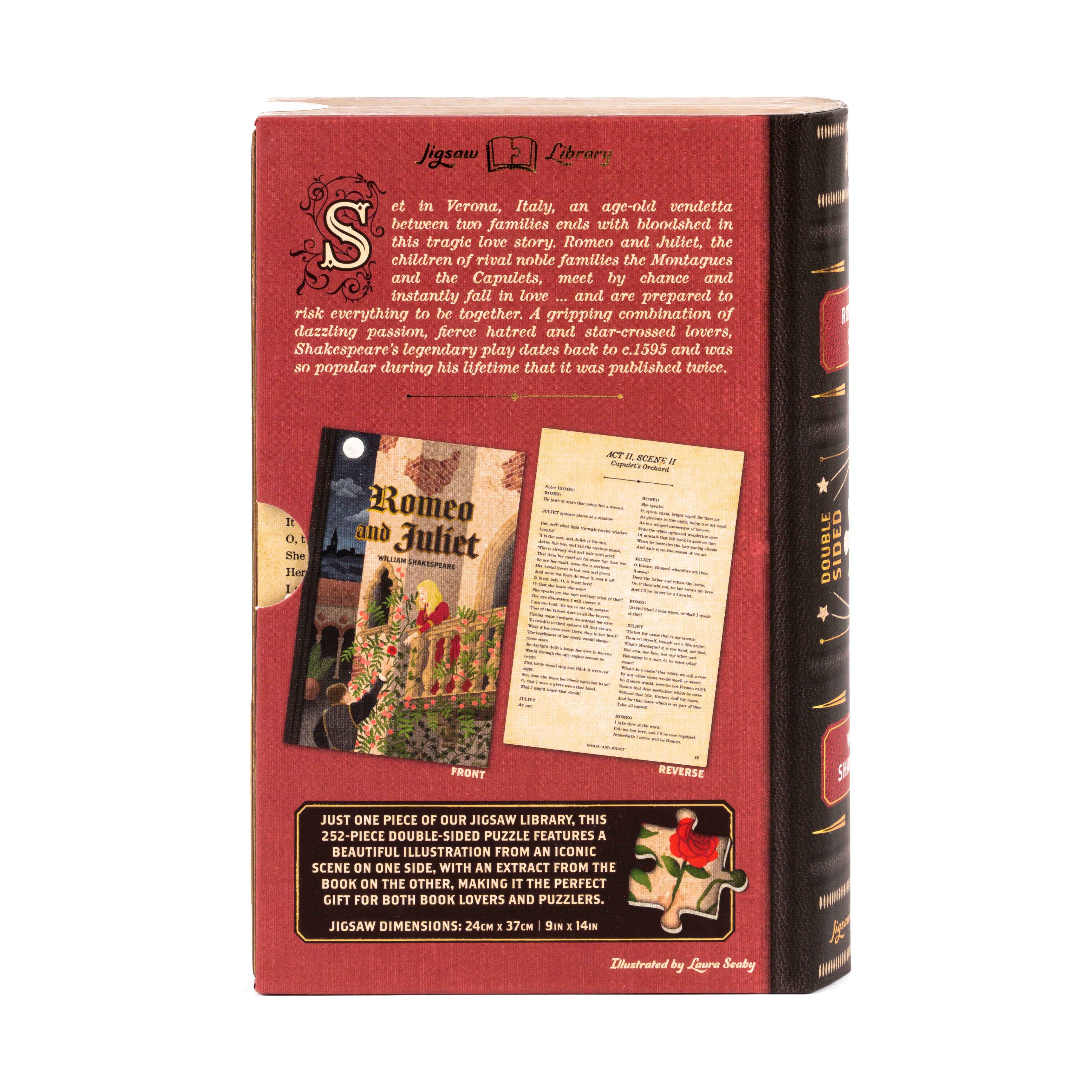 William Shakespeare&#x27;s Romeo and Juliet Double-Sided Jigsaw Puzzle: 252 Pcs