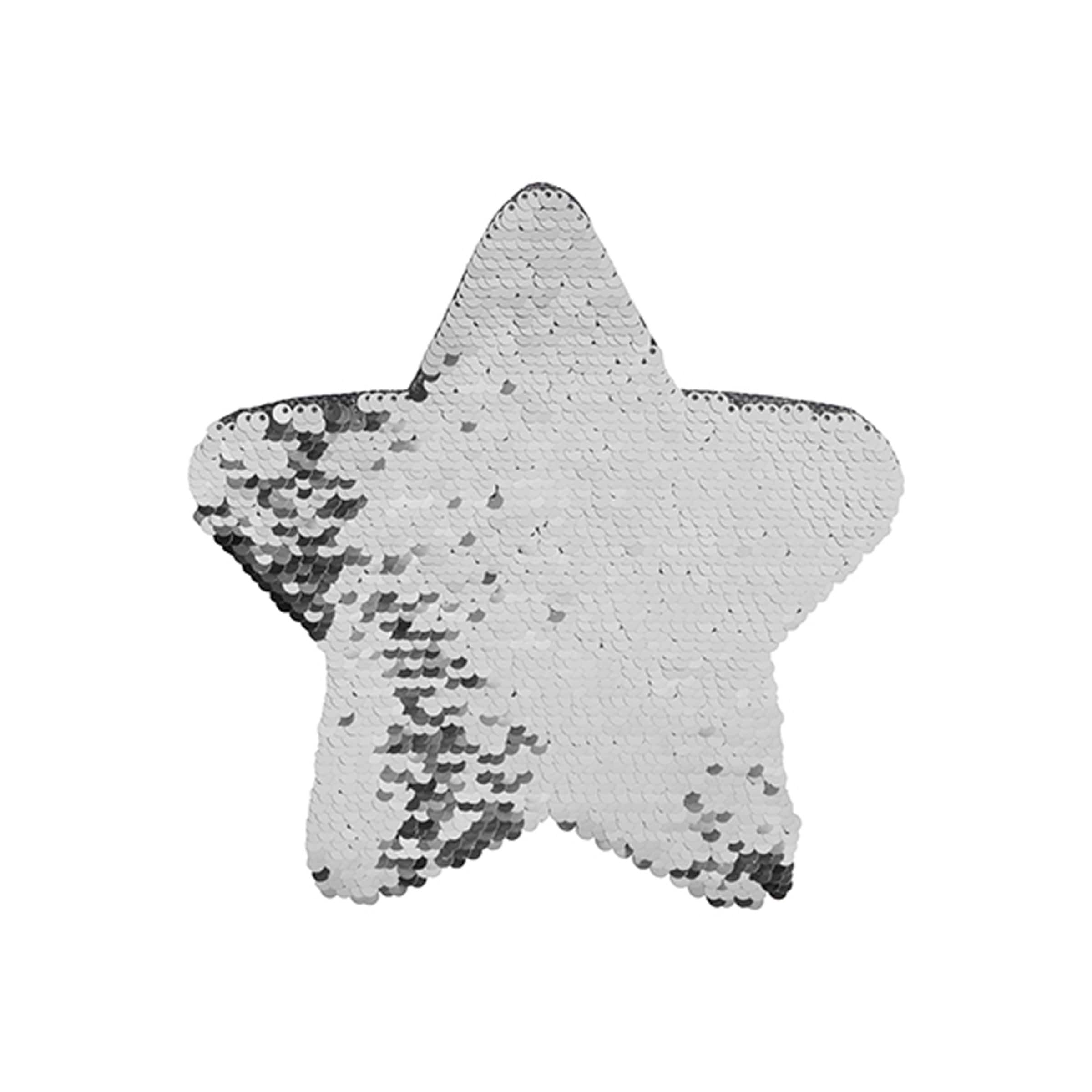Craft Express 2ct. 7" Silver & White Star Sublimation Sequin Patches
