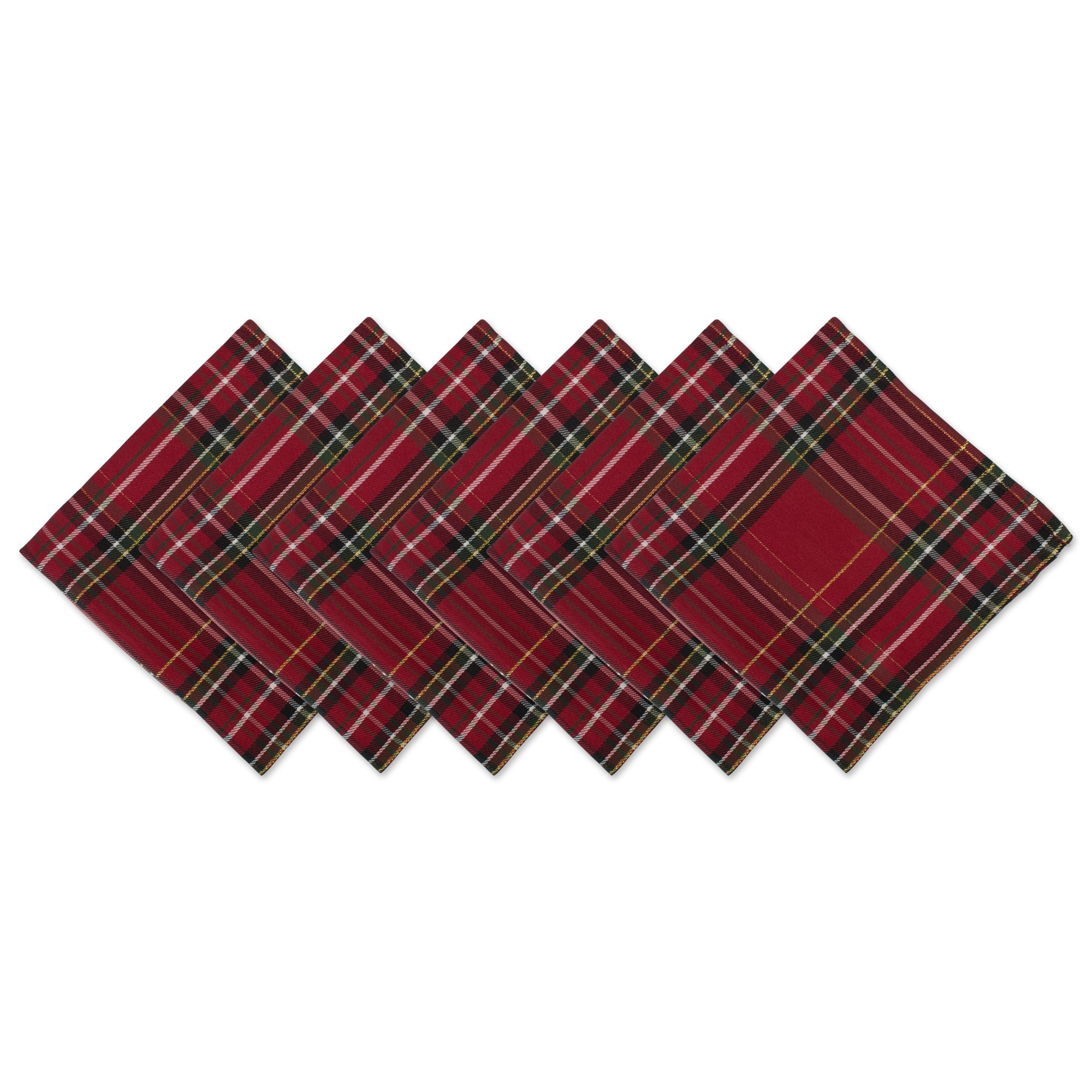 DII® Holiday Metallic Plaid Napkins, 6ct.