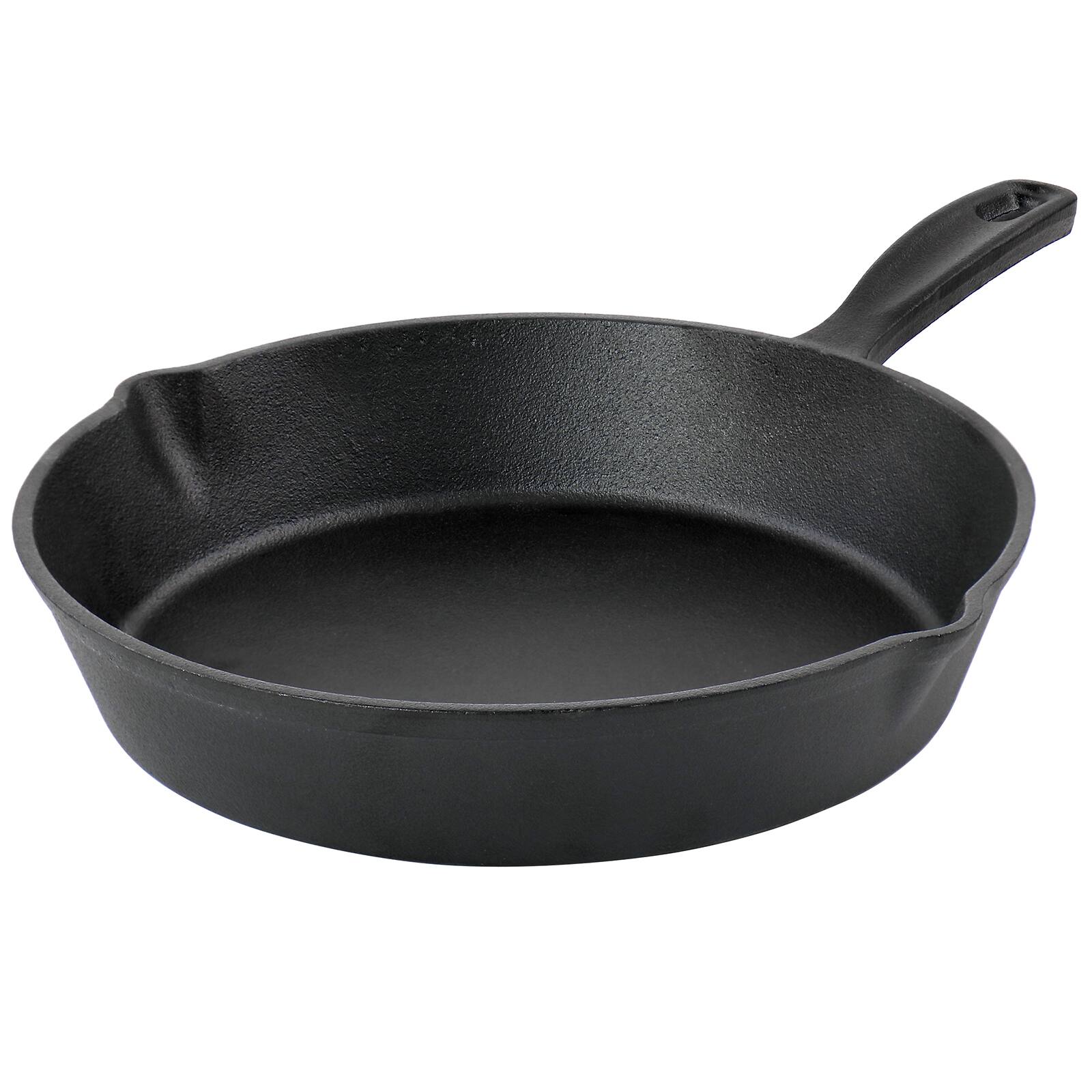 Oster Castaway 10" Round Cast Iron Frying Pan with Pouring Spouts