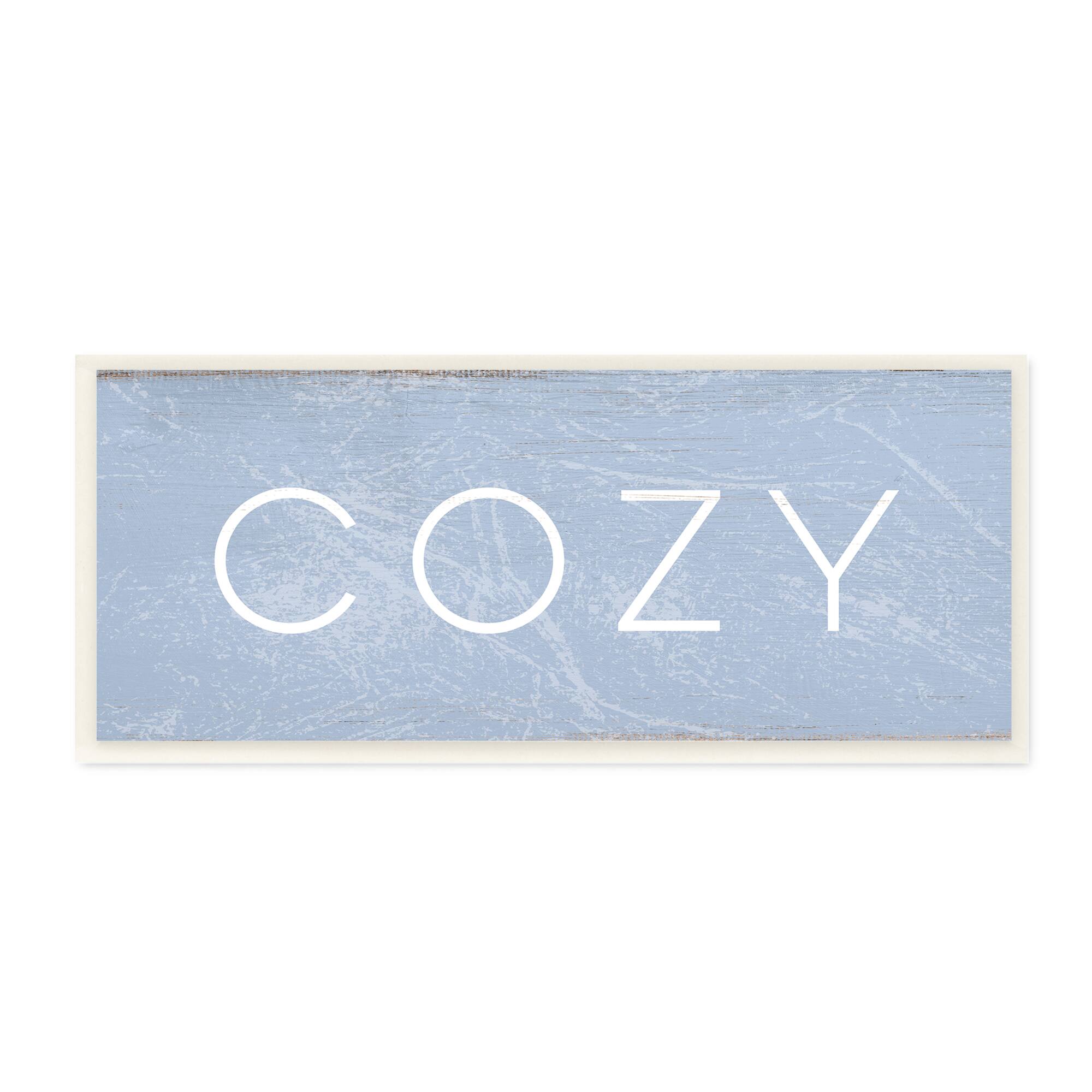 Stupell Industries Cozy Text Charming Distressed Blue Paint, 7&#x22; x 17&#x22;