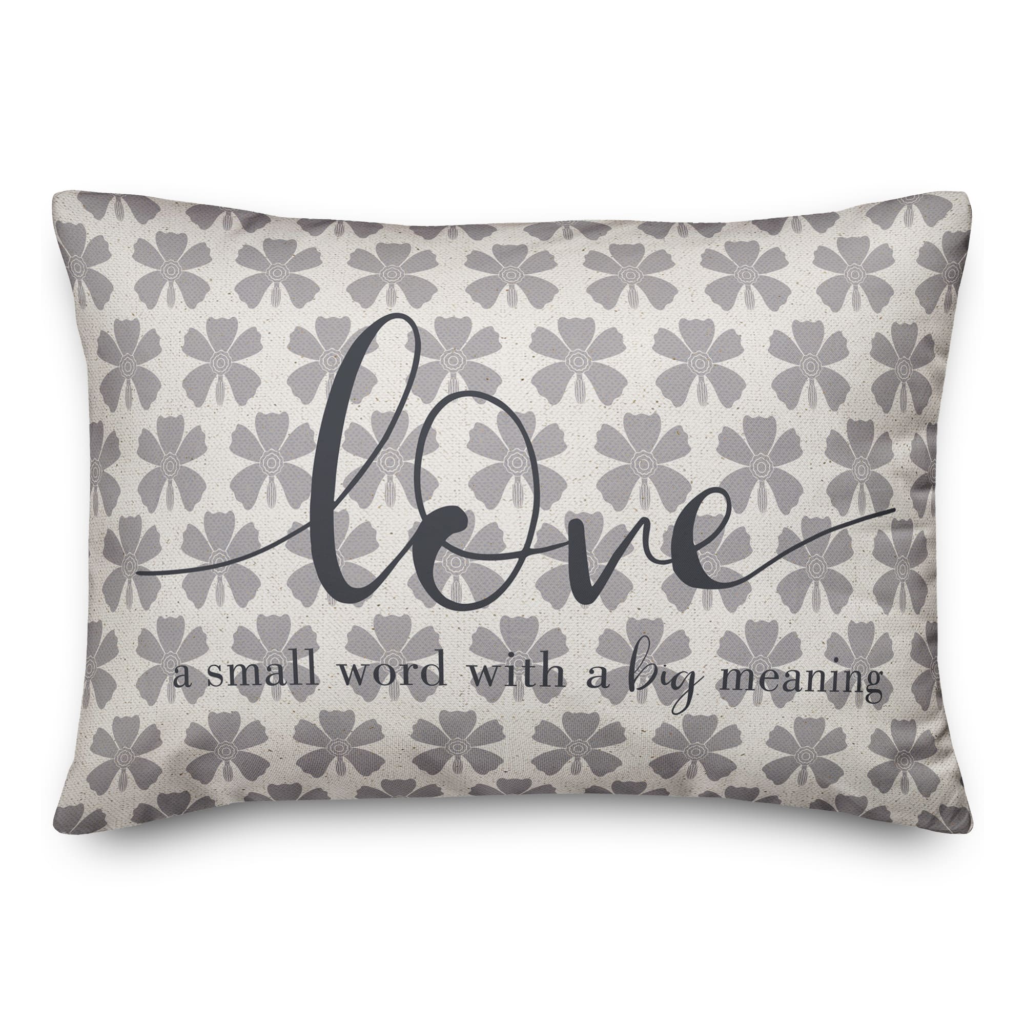 Love Has a Big Meaning Indoor/Outdoor Lumbar Pillow