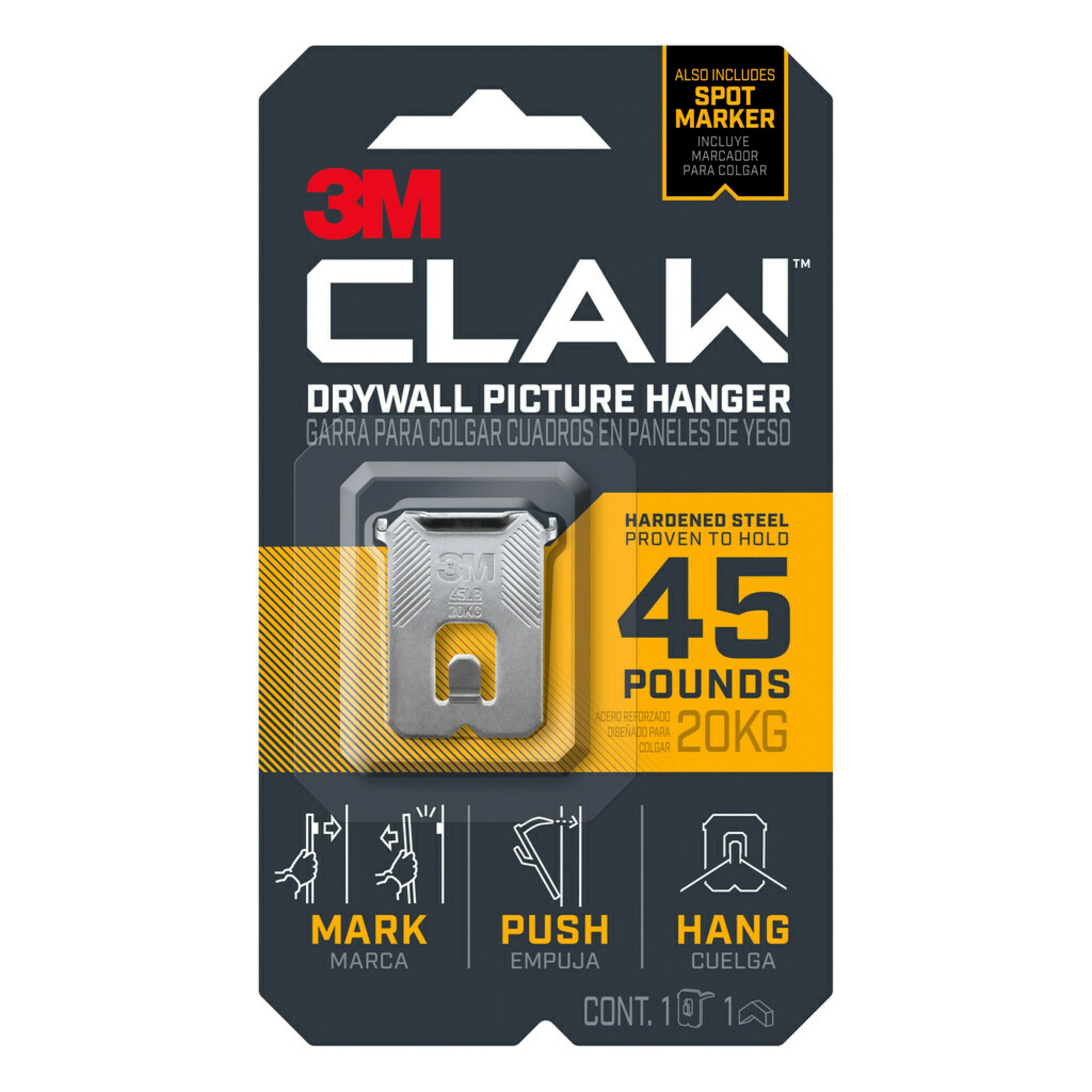 12 Pack: 3M CLAW&#x2122; 45lb. Drywall Picture Hanger