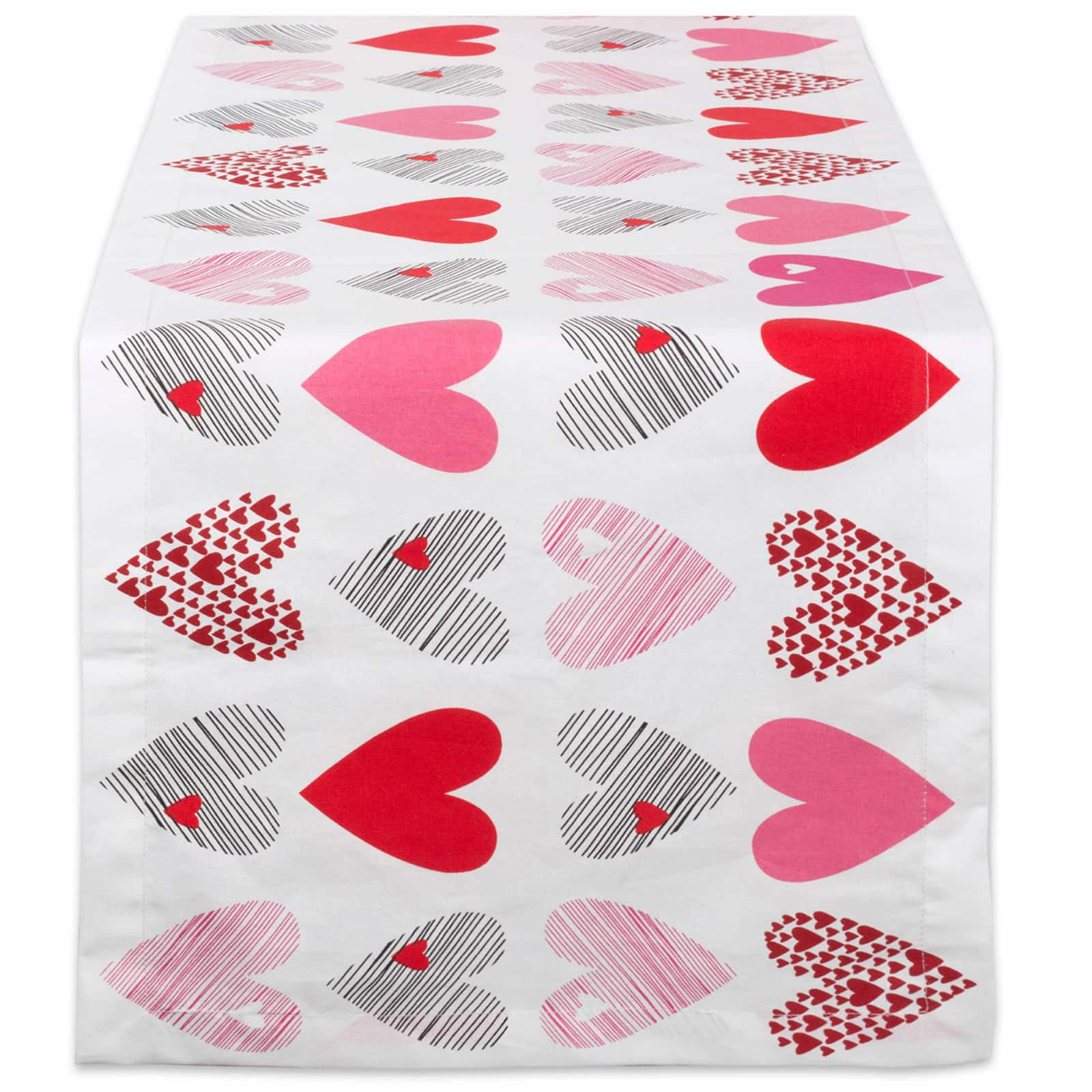 DII&#xAE; 108&#x22; Hearts Collage Print Table Runner