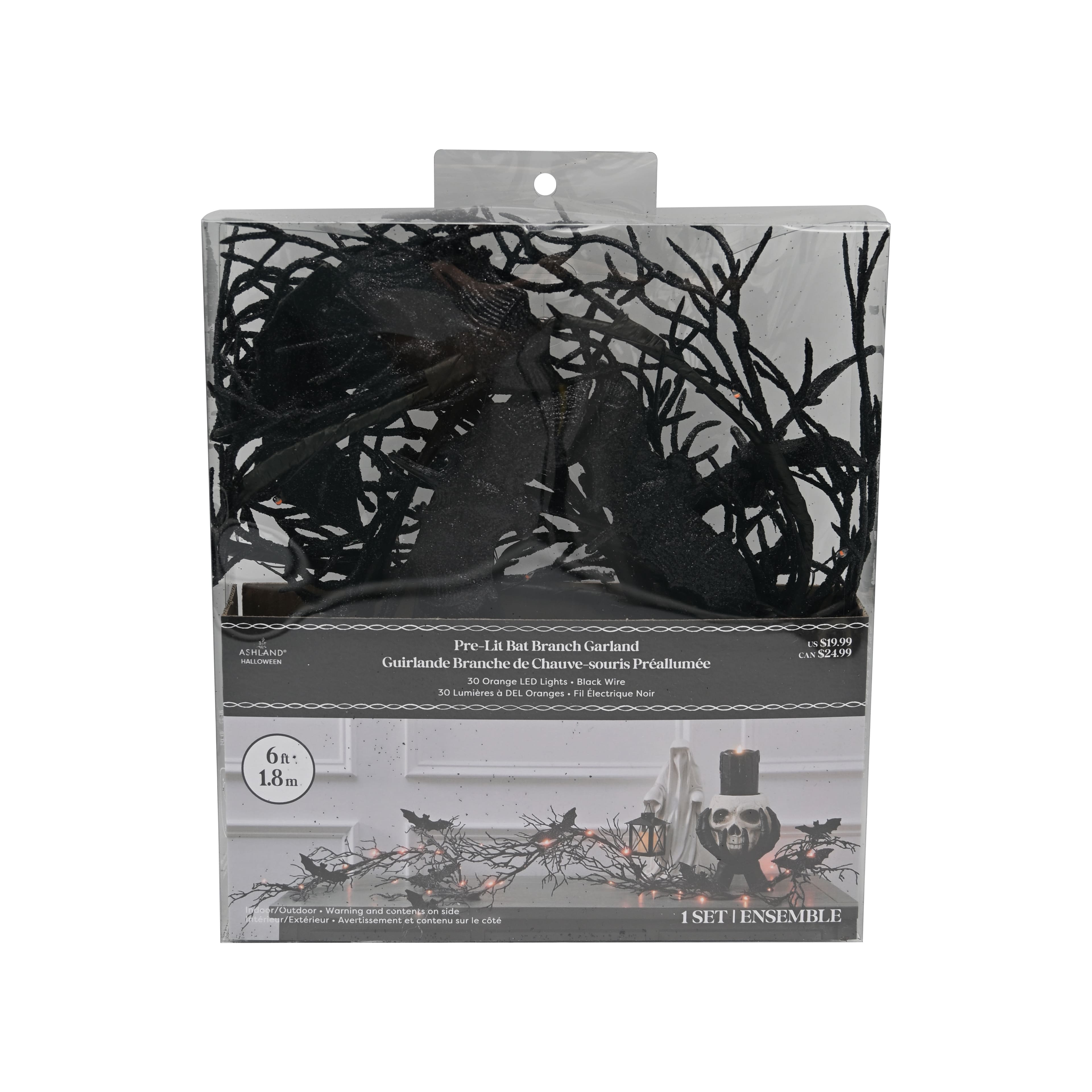 6ft. Orange LED Lighted Branch String Lights with Bats by Ashland&#xAE;
