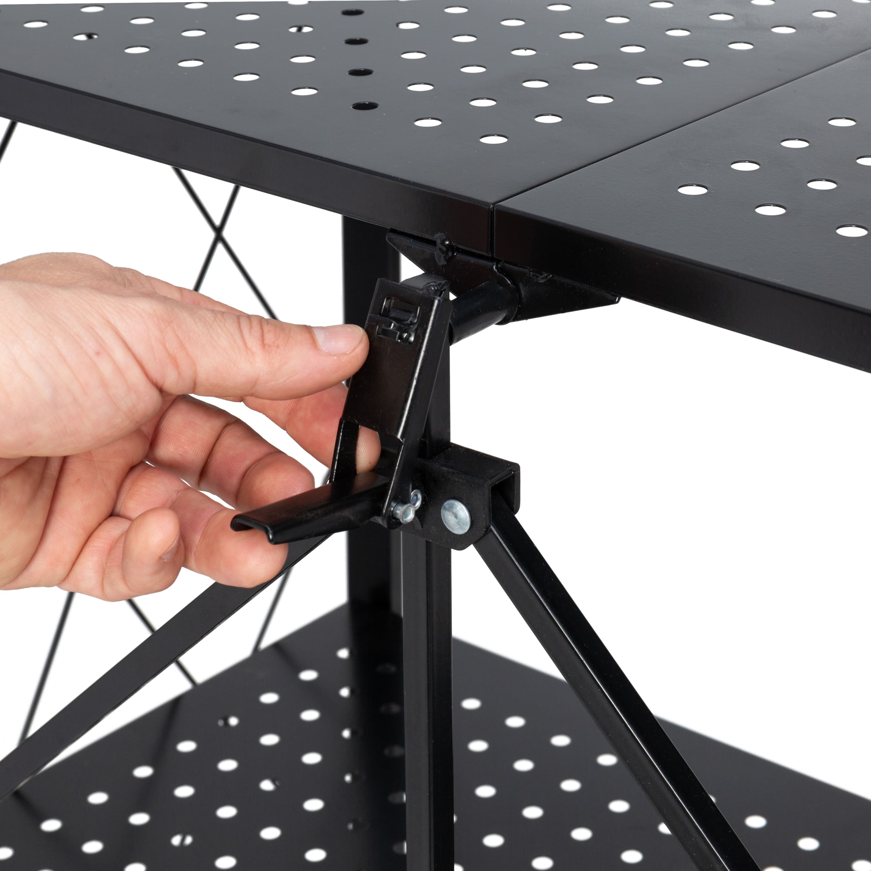 Honey Can Do Black Collapsible 4-Tier Metal Shelf