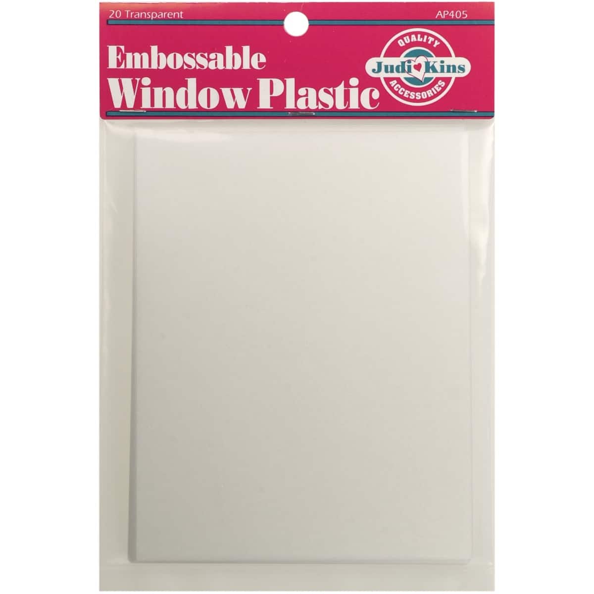 JudiKins Embossable Clear Window Plastic Sheets, 20 Pack