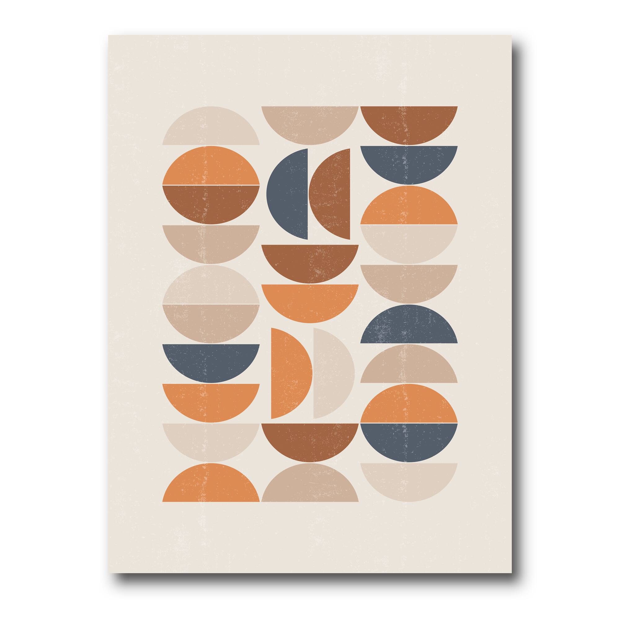 Designart - Abstract Sun and Moon S In Blue and Orange