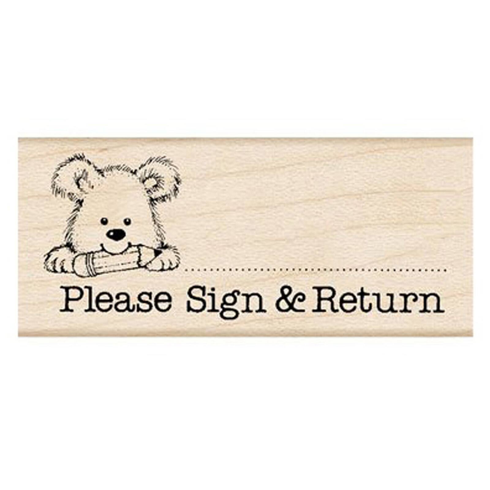 Hero Arts&#xAE; Please Sign &#x26; Return Pup Woodblock Stamps