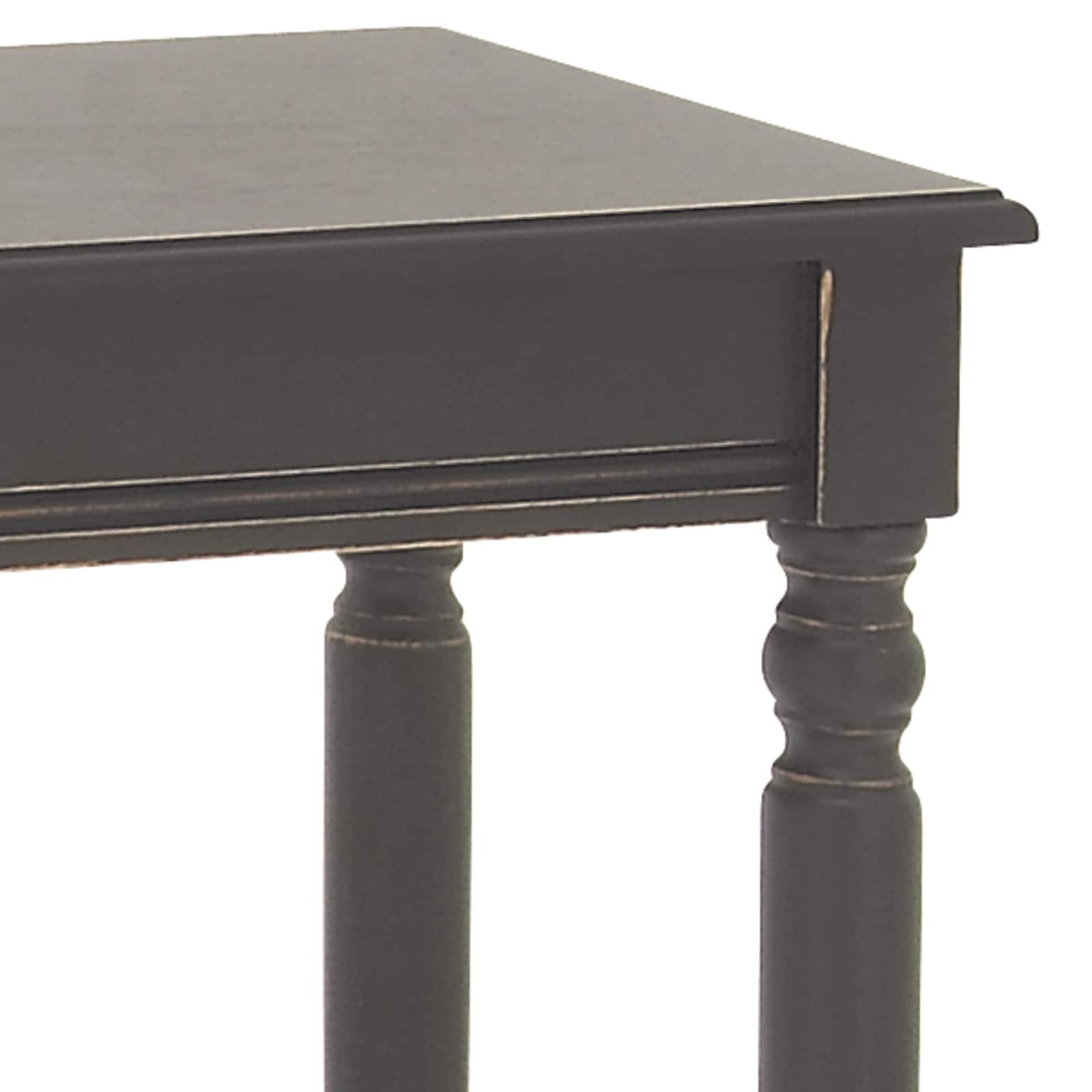 32&#x22; Black Traditional Wooden Console Table