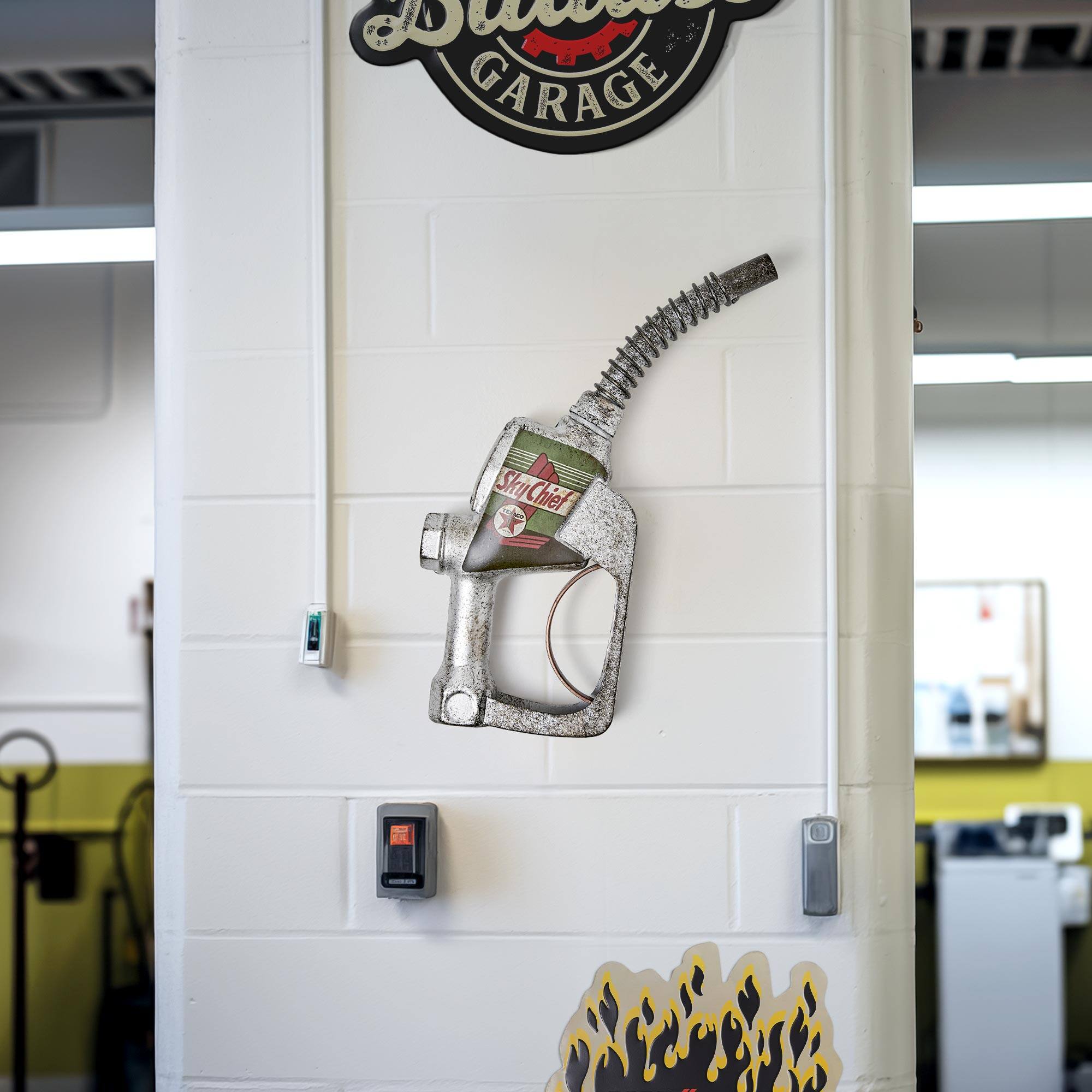 American Art Decor Sky Chief Metal Gas Nozzle Wall Decor 5.75&#x22; x 14.5&#x22; Sign