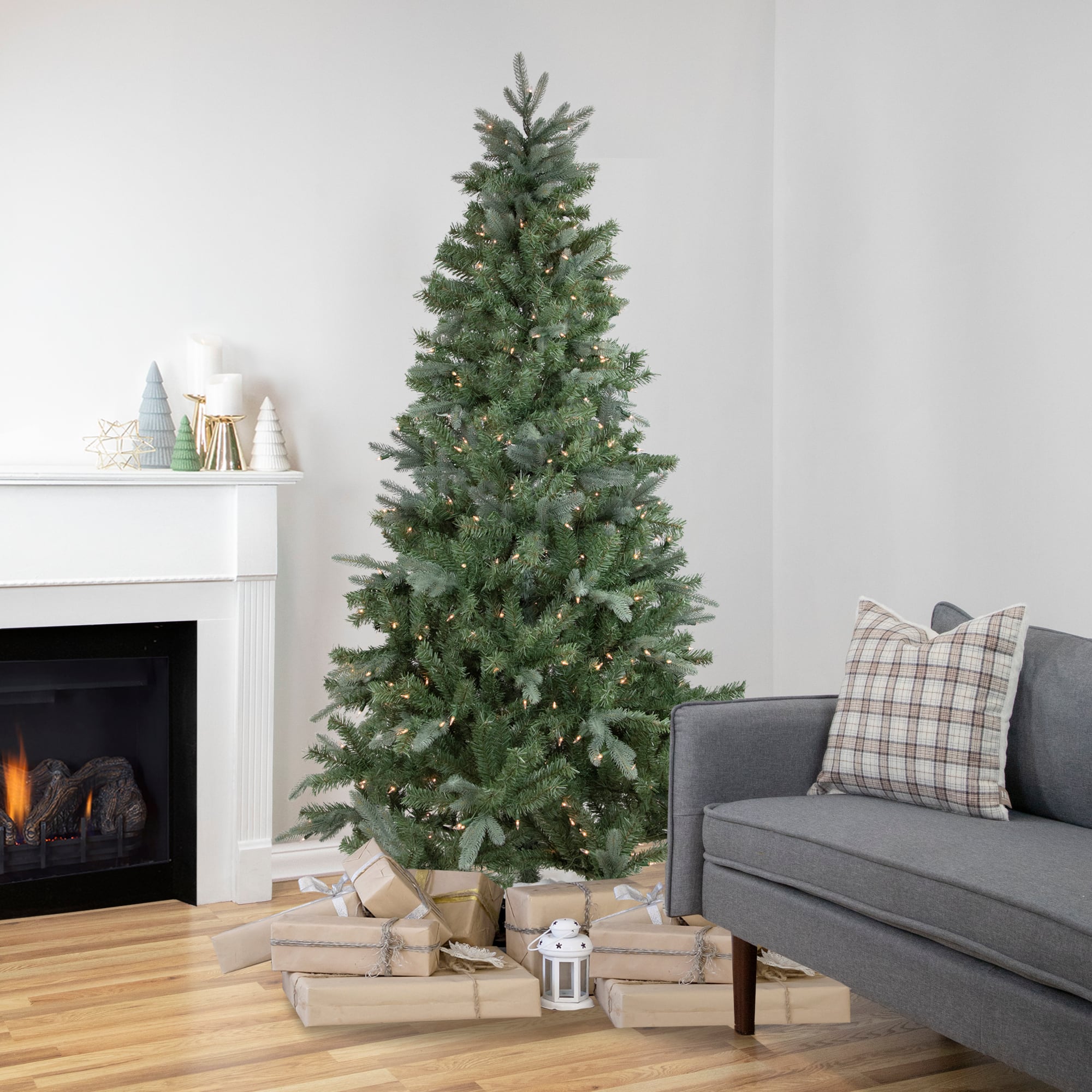 7.5ft. Pre-Lit Real Touch&#x2122; Granville Fraser Fir Slim Artificial Christmas Tree, Clear Lights