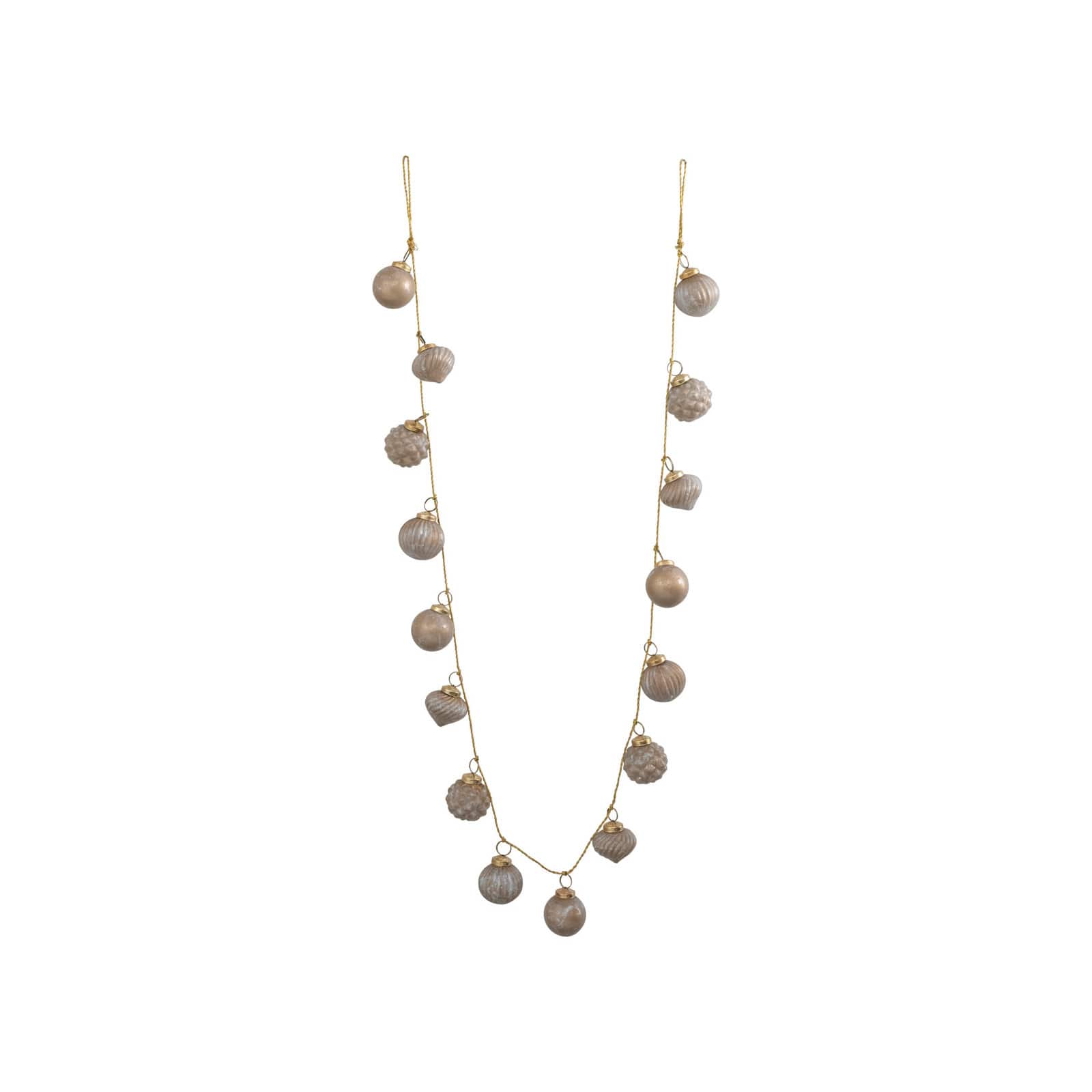 Hello Honey® 6ft. Marbled Taupe Embossed Mercury Glass Ball Ornament Garland