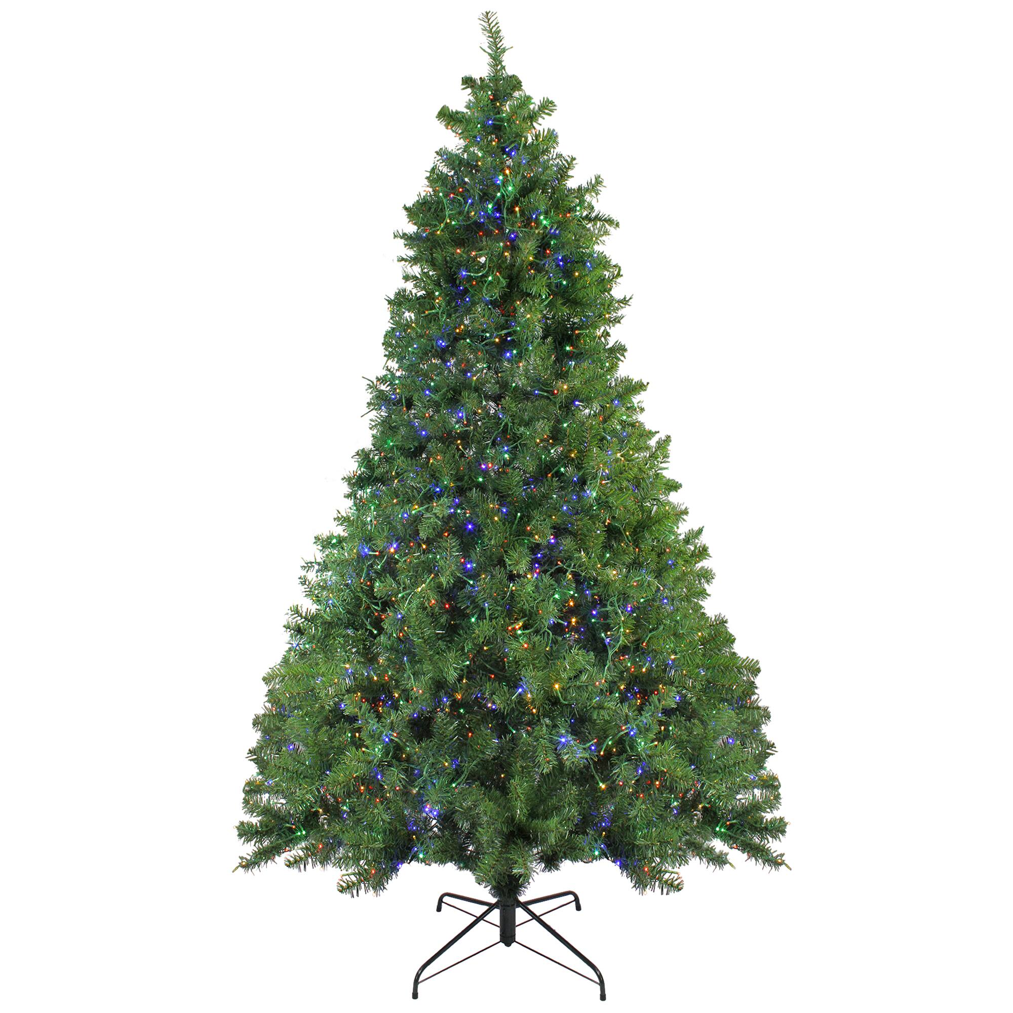 7.5ft. Pre-Lit Full Pike River Fir Artificial Christmas Tree, Multicolor LED Lights