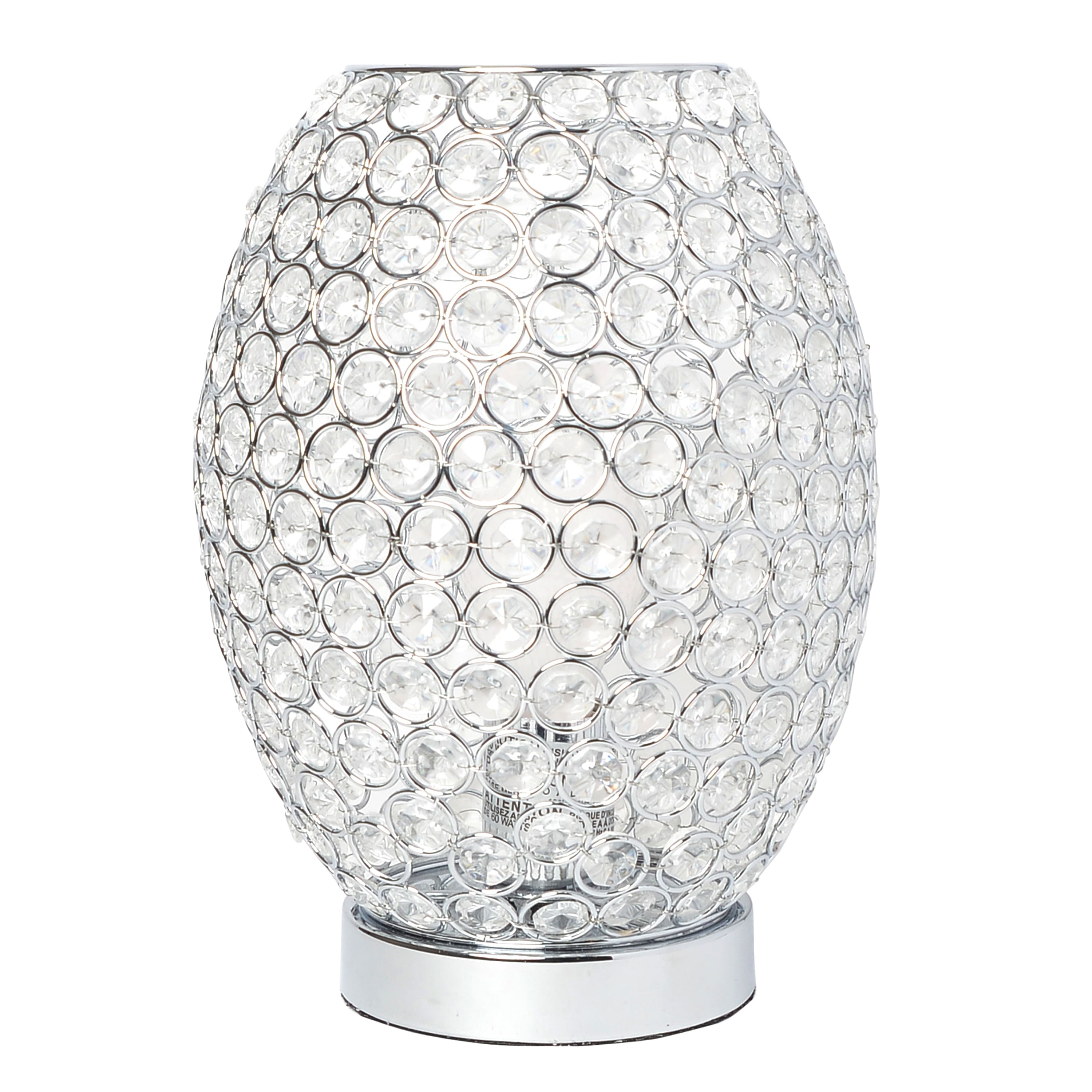 Elegant Designs Crystal &#x26; Chrome Decorative Table Lamp