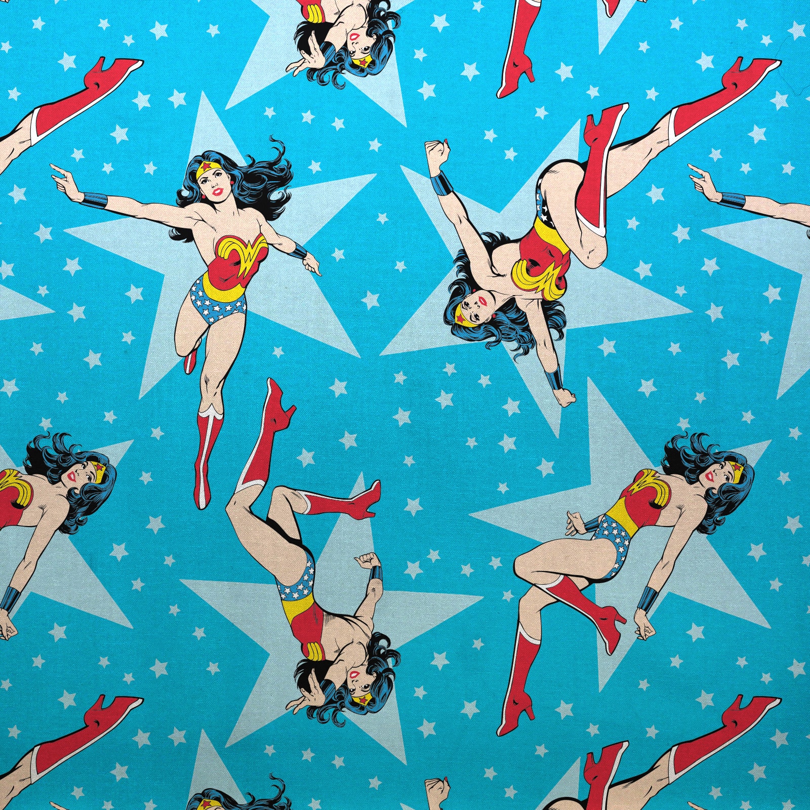 Camelot&#xAE; Fabrics Wonder Woman&#x2122; &#x26; Stars on Topaz Cotton Fabric
