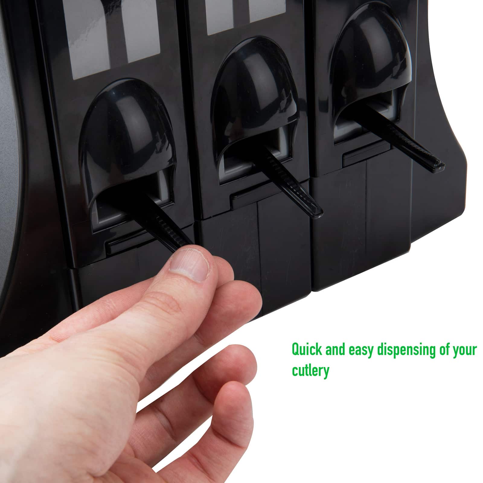 Mind Reader Black Refillable Utensil Dispenser