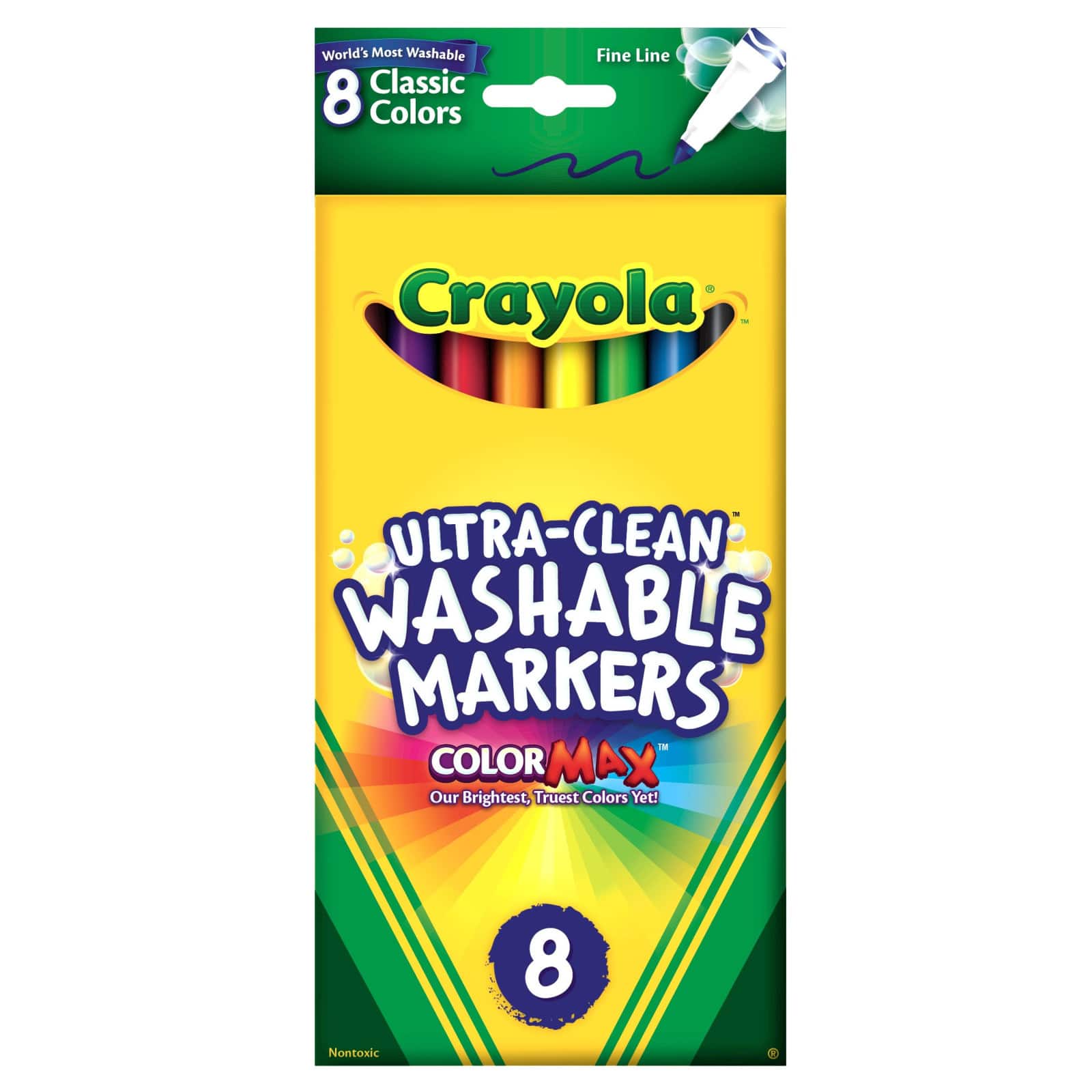 Crayola® Washable™ Classic 8 Color Fine Line Marker Set