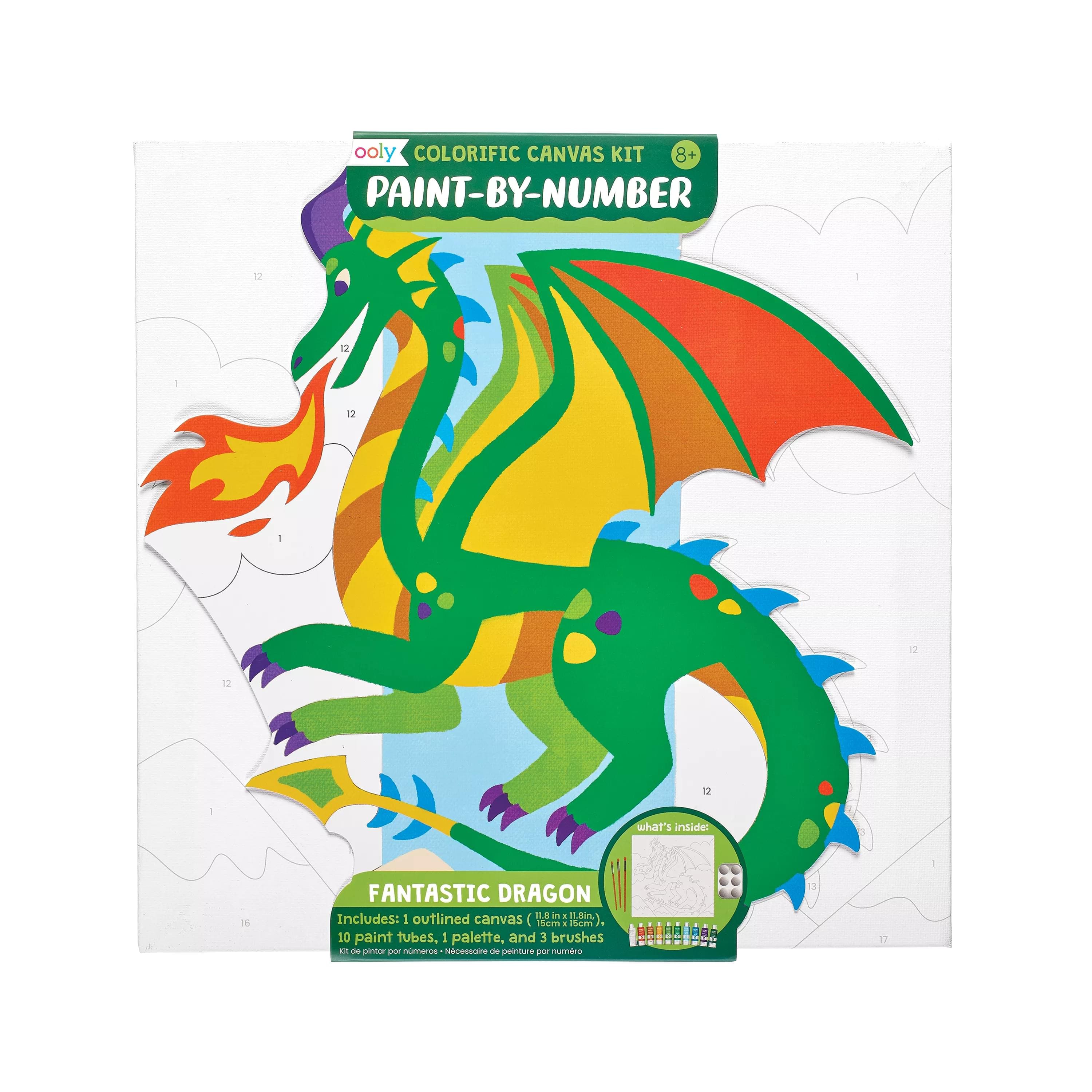 OOLY Colorific Canvas Fantastic Dragon Paint-By-Number Kit