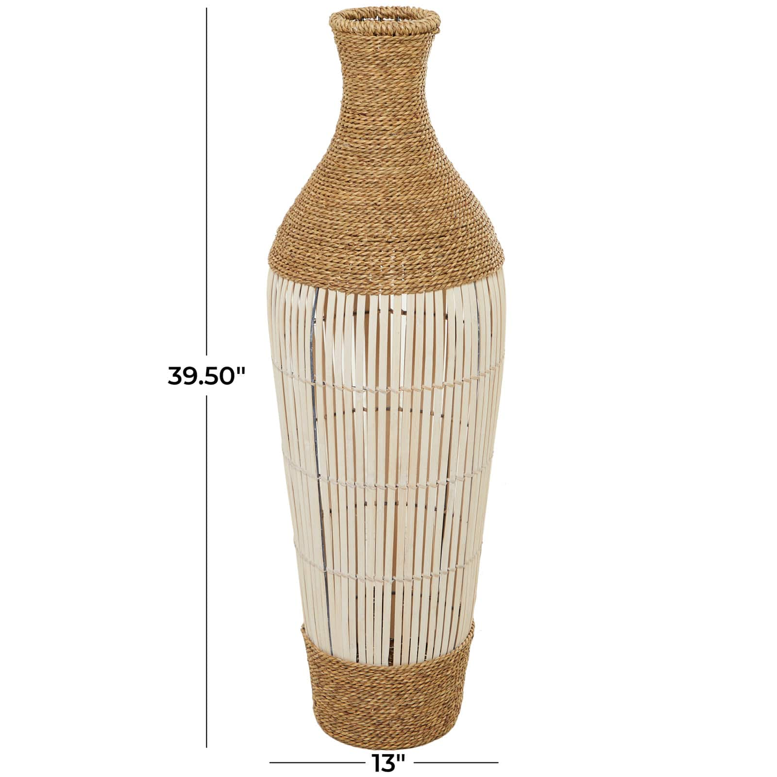 Brown Seagrass Handmade Tall Woven Floor Vase