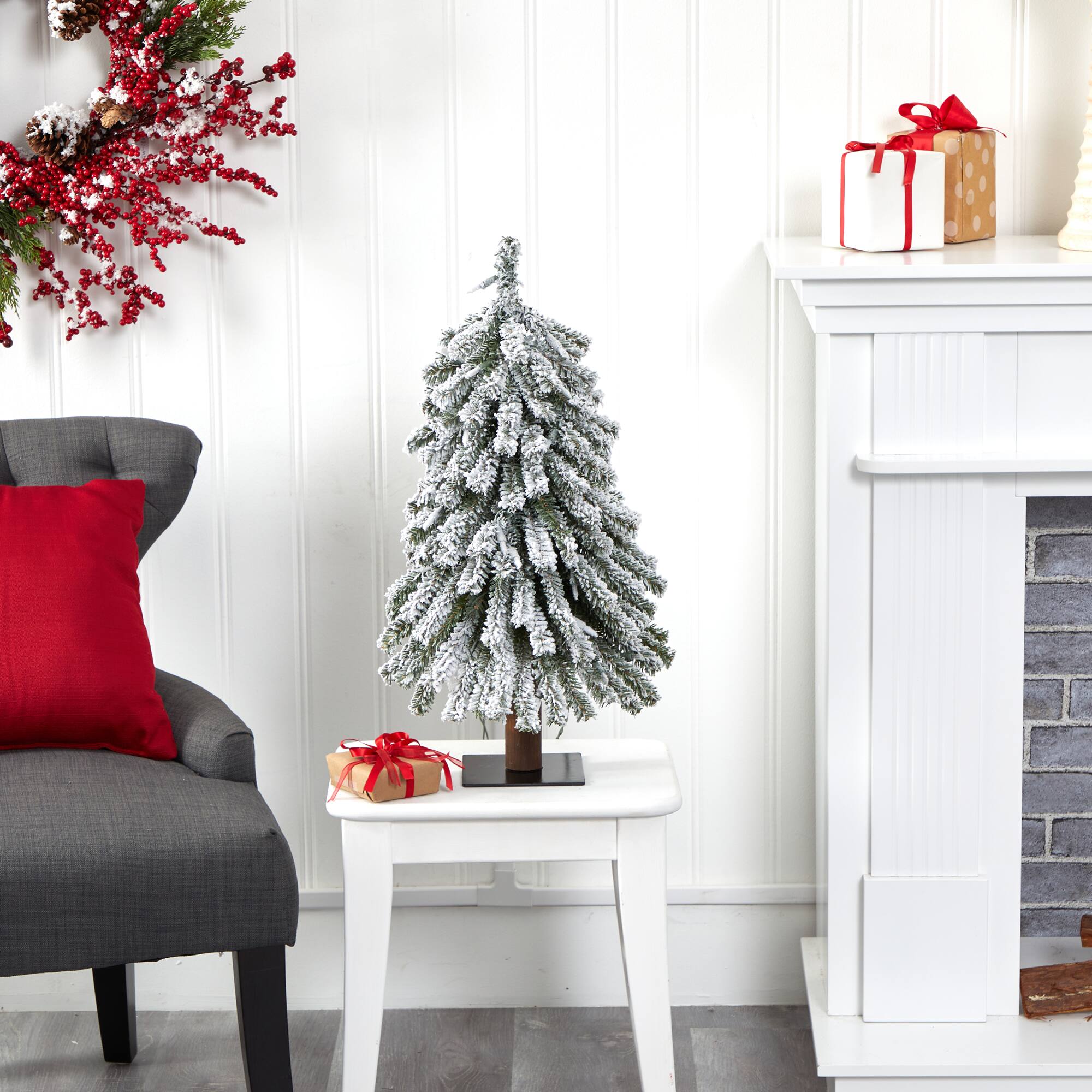 2ft. Pre-Lit Grand Alpine Artificial Christmas Tree, Clear LED Lights