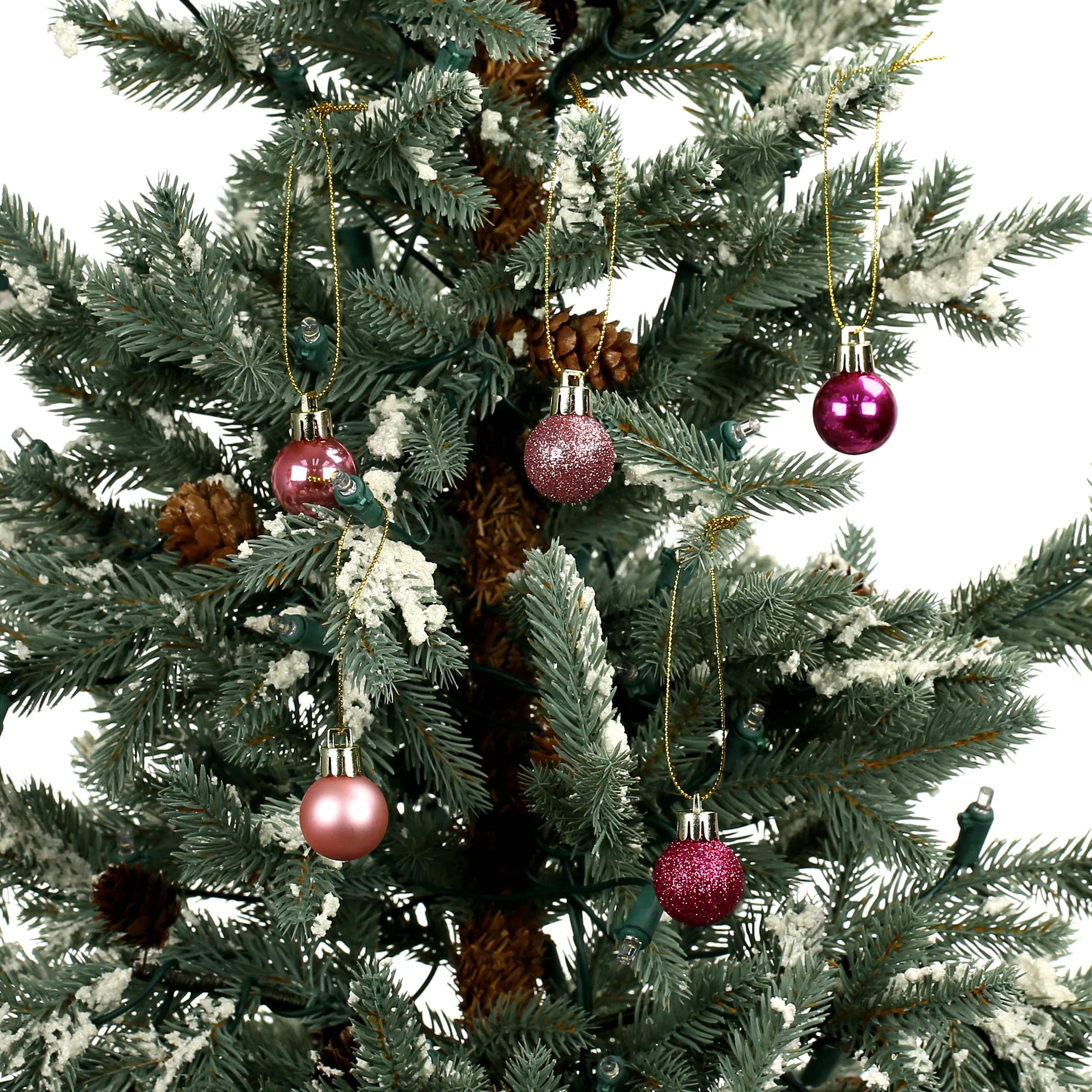 16 Pack 25mm Mini Pink Plastic Ball Ornaments by Ashland&#xAE;