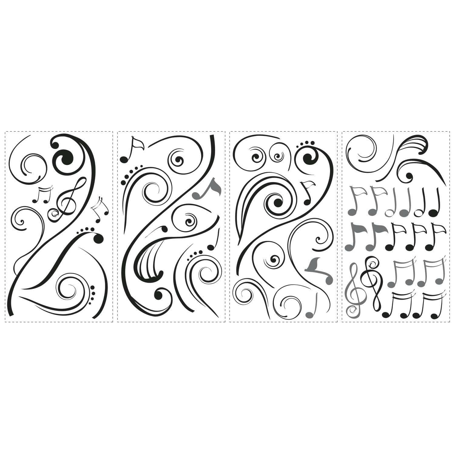 RoomMates Music Note Scroll Peel & Stick Wall Decals
