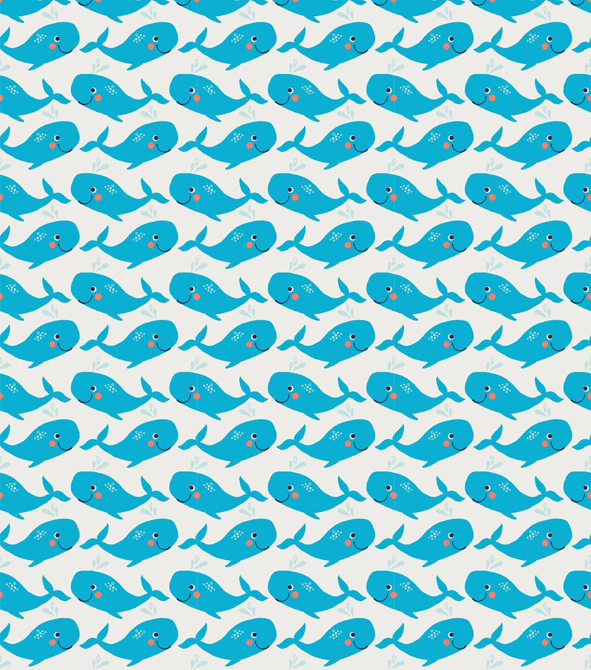 Springs Creative Love the Sea Whale Cotton Fabric