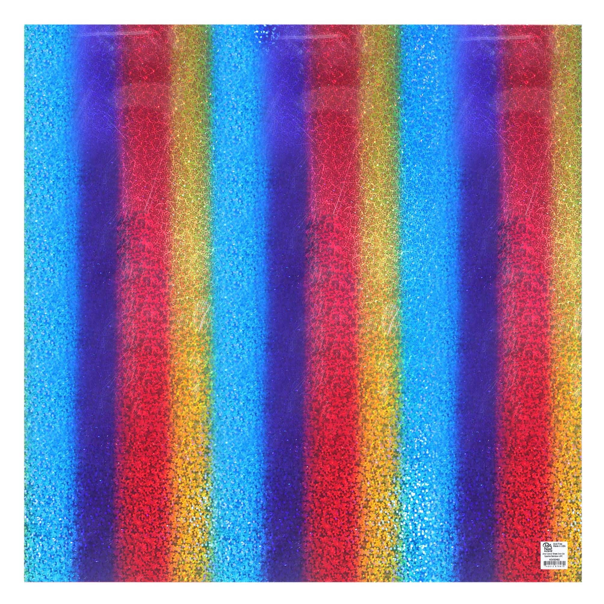 PA Vinyl Iron-On Sparkle Vinyl, Rainbow