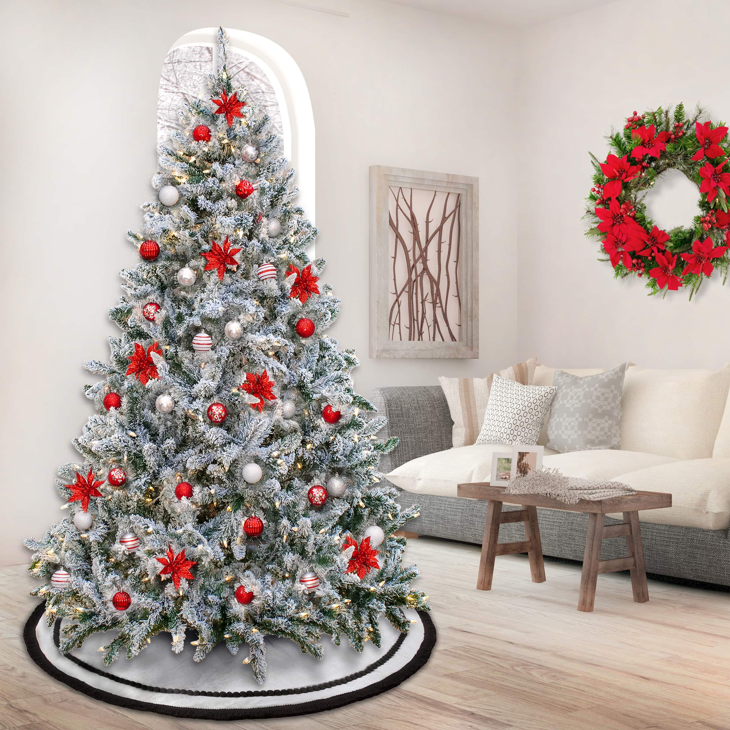 7.5ft. Pre-Lit Snowy Hudson Artificial Christmas Tree, Dual Color® LED Lights