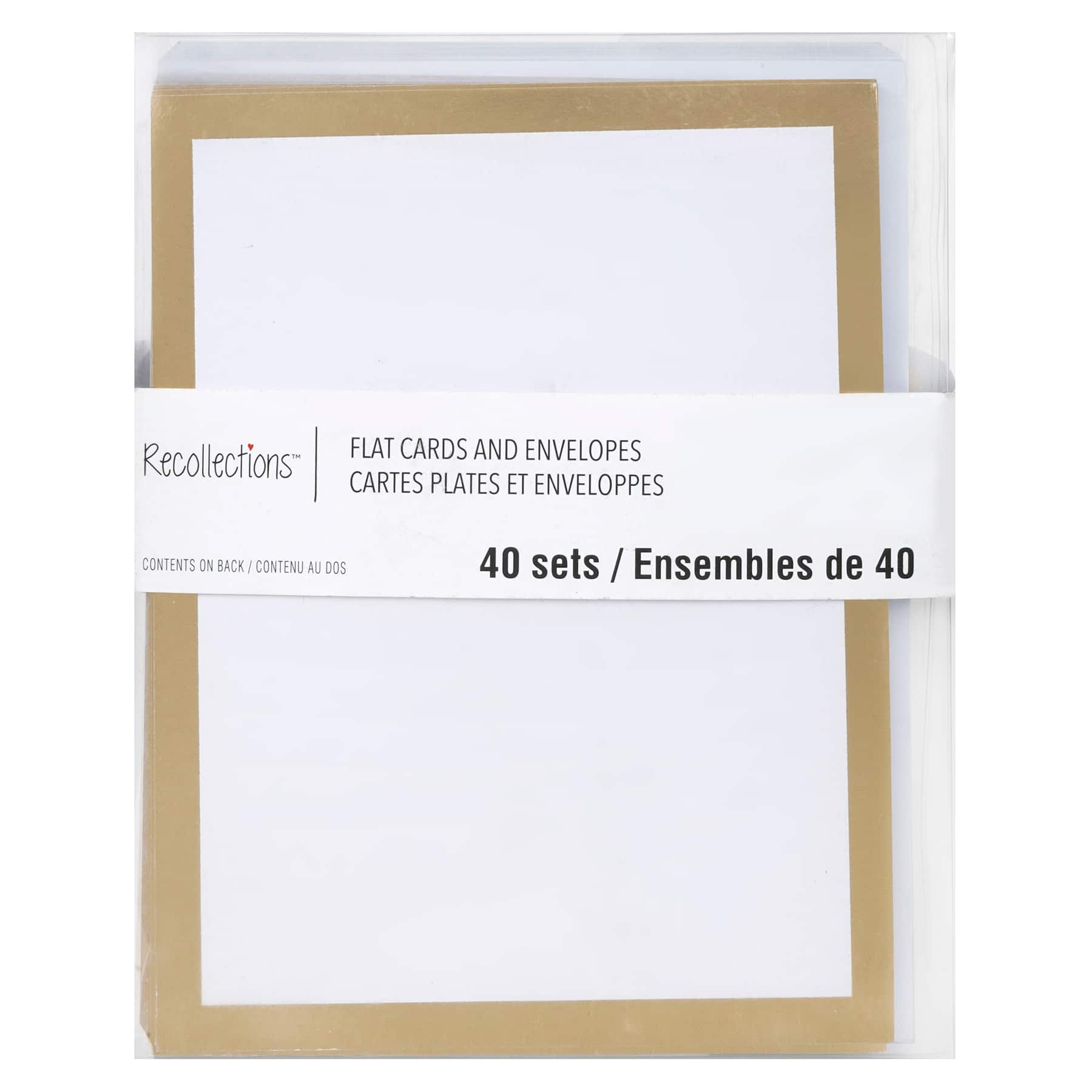 Gold Border Flat Cards &#x26; Envelopes by Recollections&#x2122;, 4.25&#x22; x 5.5&#x22;