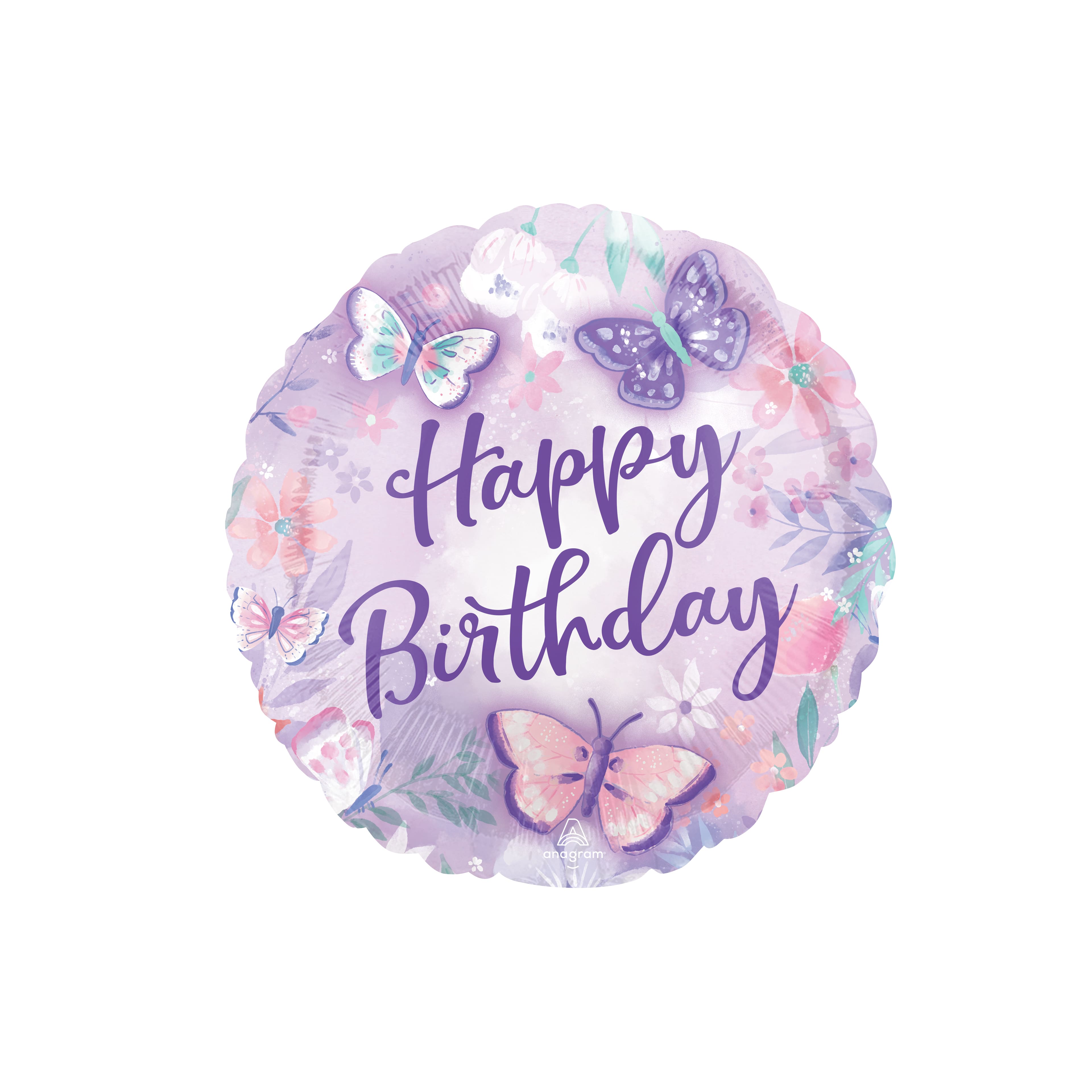 17&#x22; Flutters Happy Birthday Foil Balloon