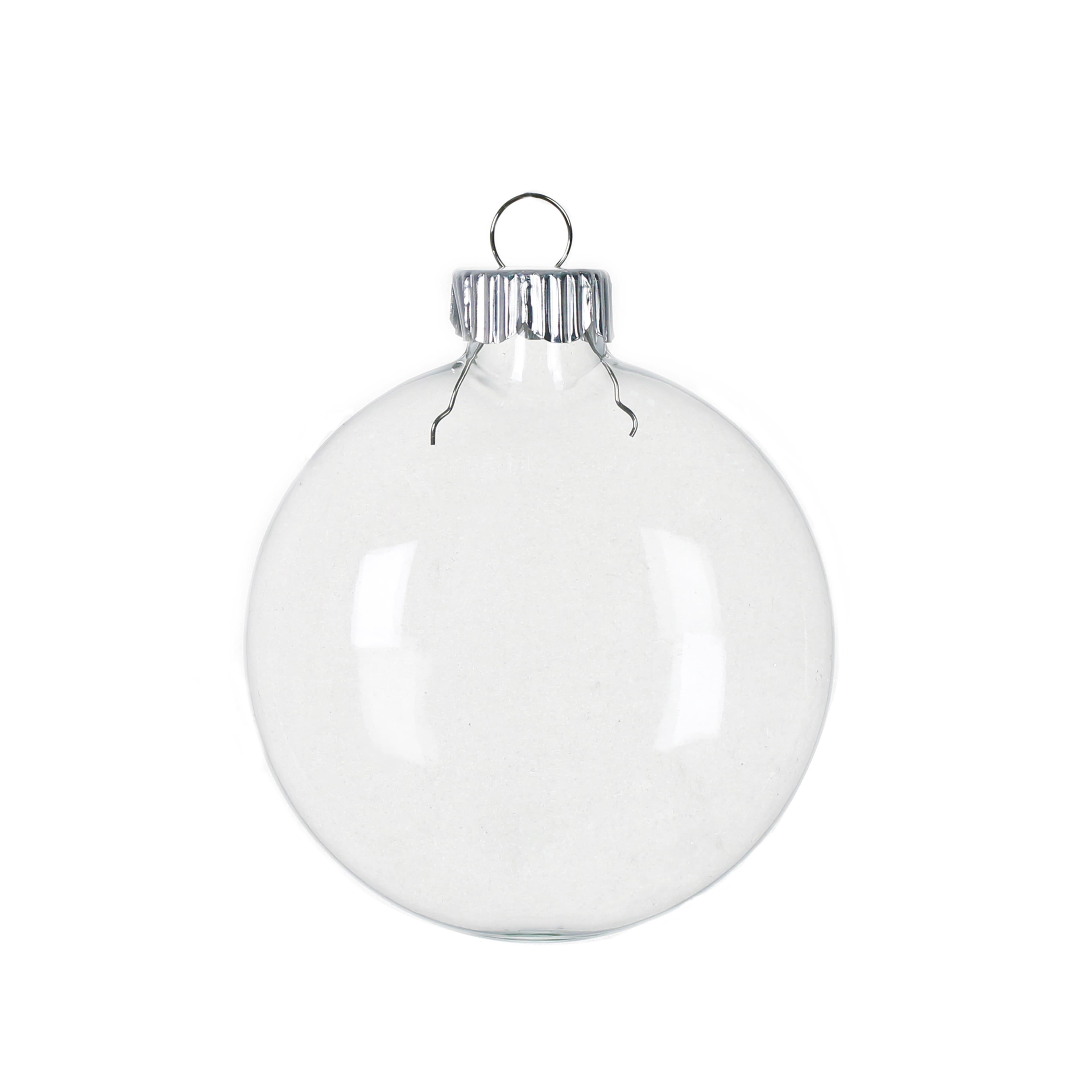 3.5&#x22; DIY Clear Glass Disc Ornaments, 4ct.