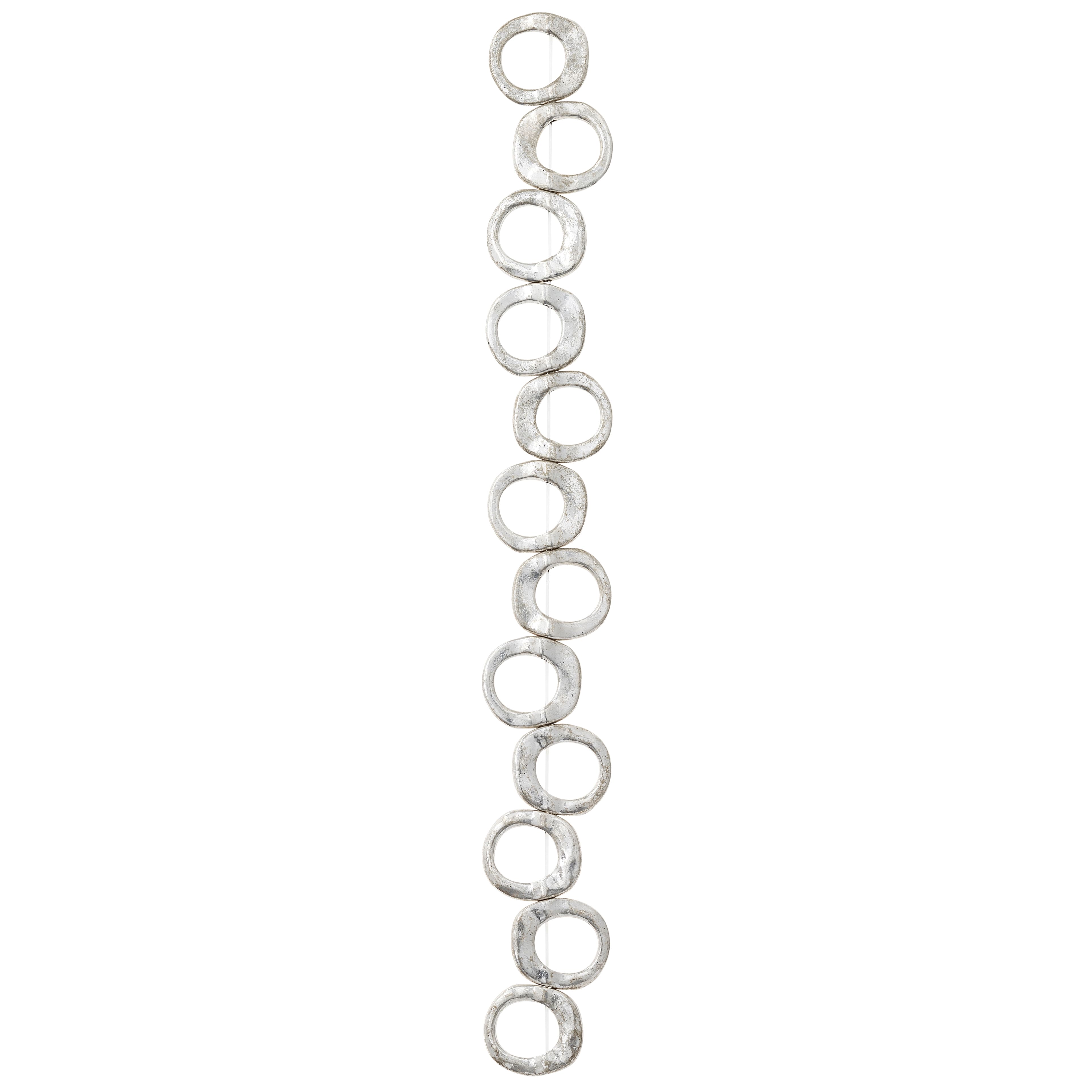 12 Pack: Silver Metal Loop Frame Beads, 17mm by Bead Landing&#x2122;