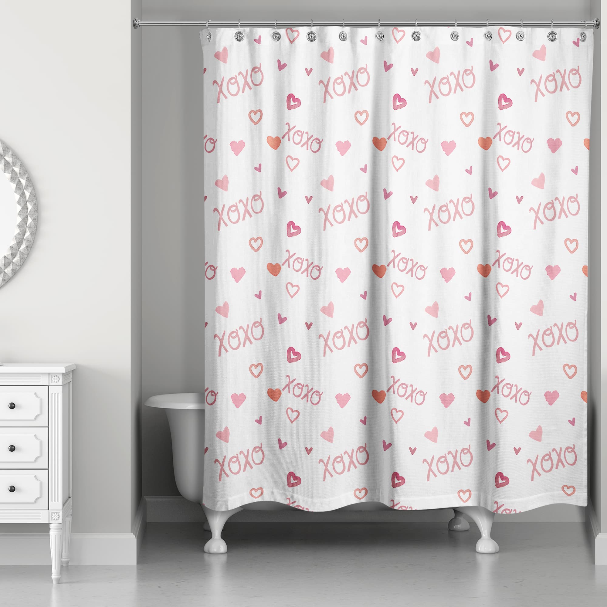 XOXO Pattern 71" x 74" Shower Curtain