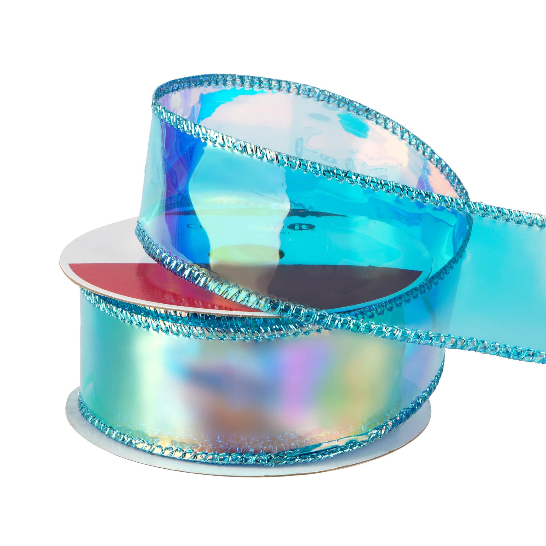 1.5&#x22; x 20ft. Clear Turquoise Wired Vinyl Ribbon by Celebrate It&#xAE;