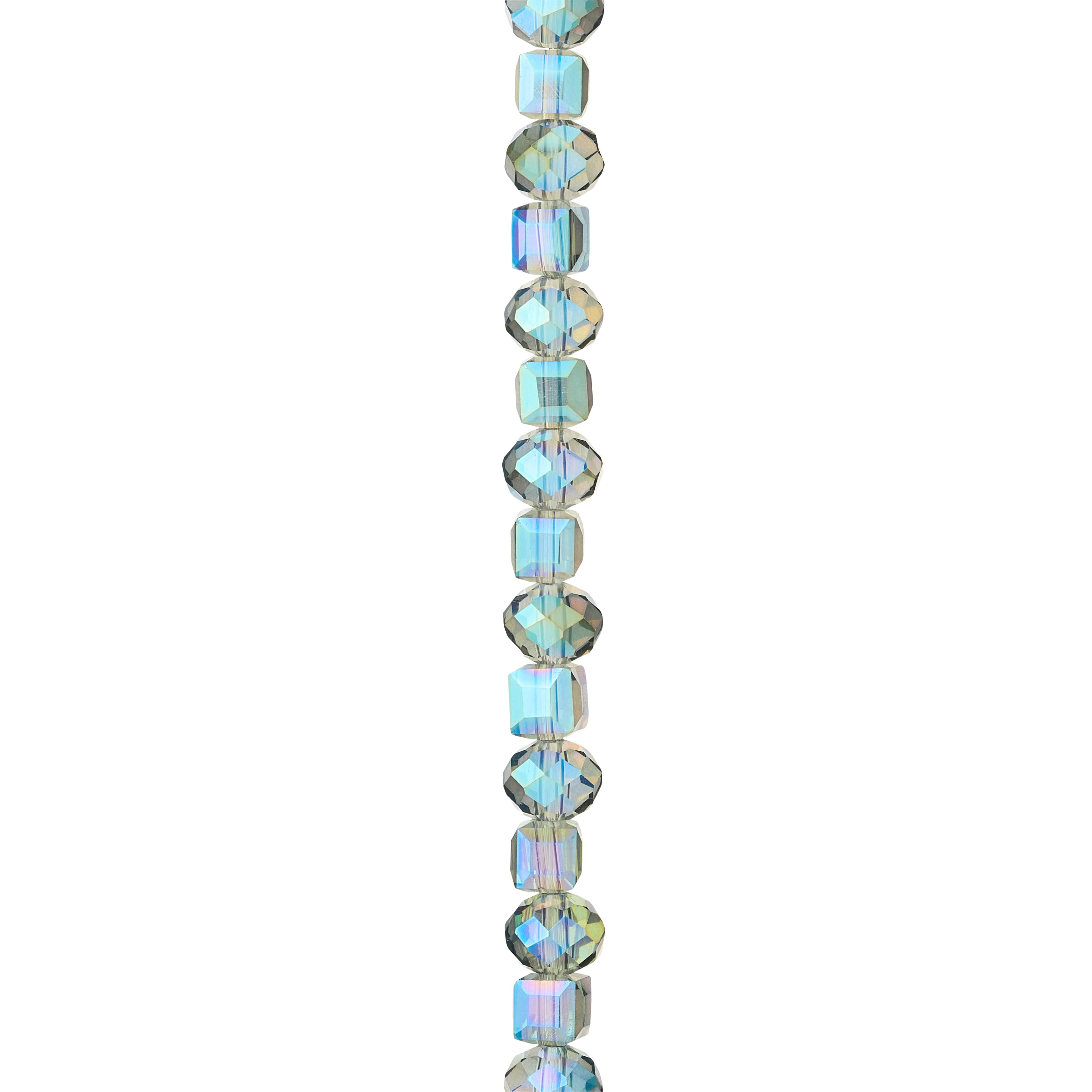 12 Pack: Green Mix Cube & Rondelle Glass Beads, 8mm by Bead Landing™