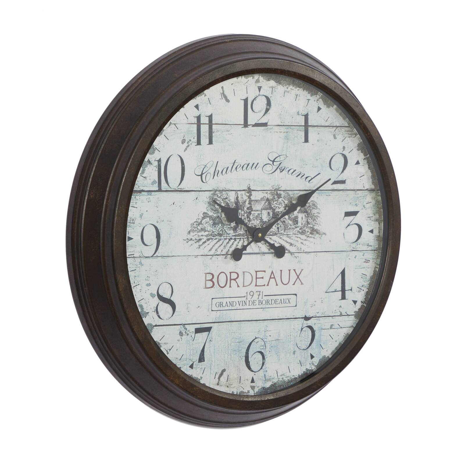 Brown Vintage Metal Wall Clock