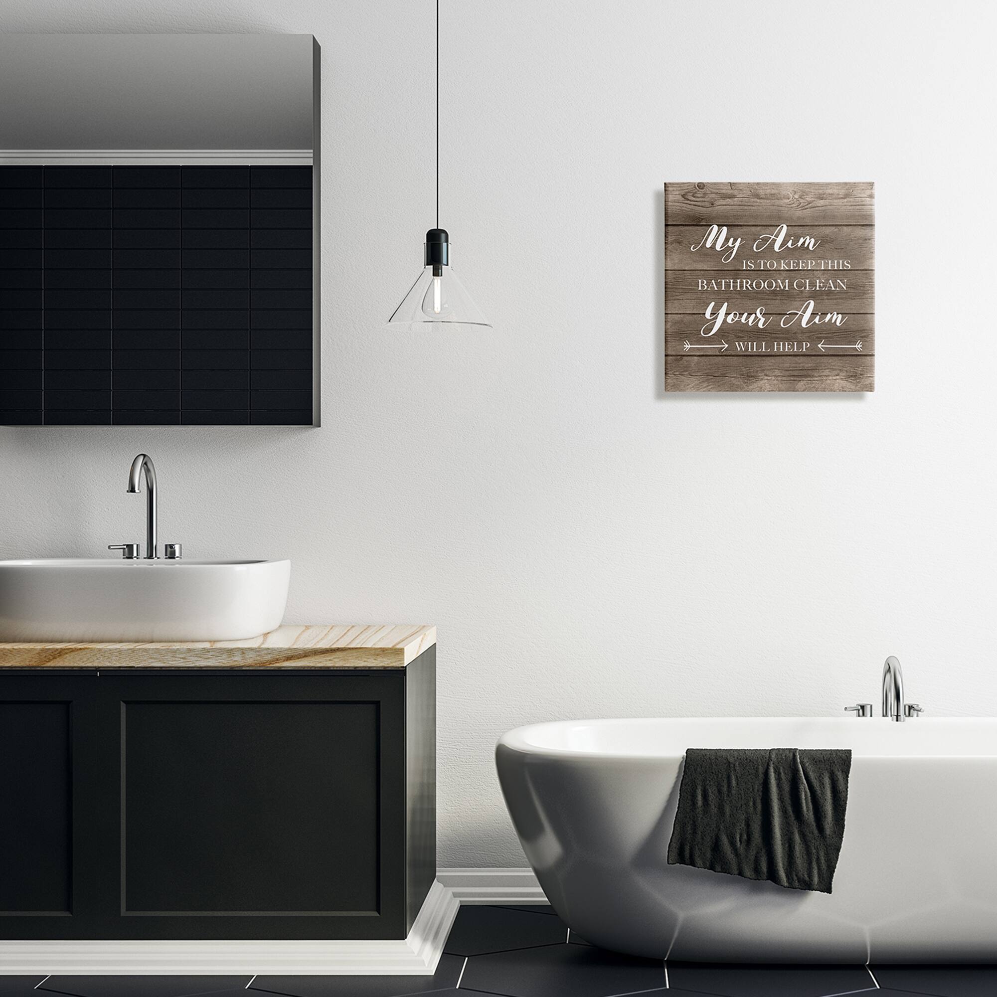 Stupell Industries Your Aim Toilet Cleanliness Funny Canvas Wall Art