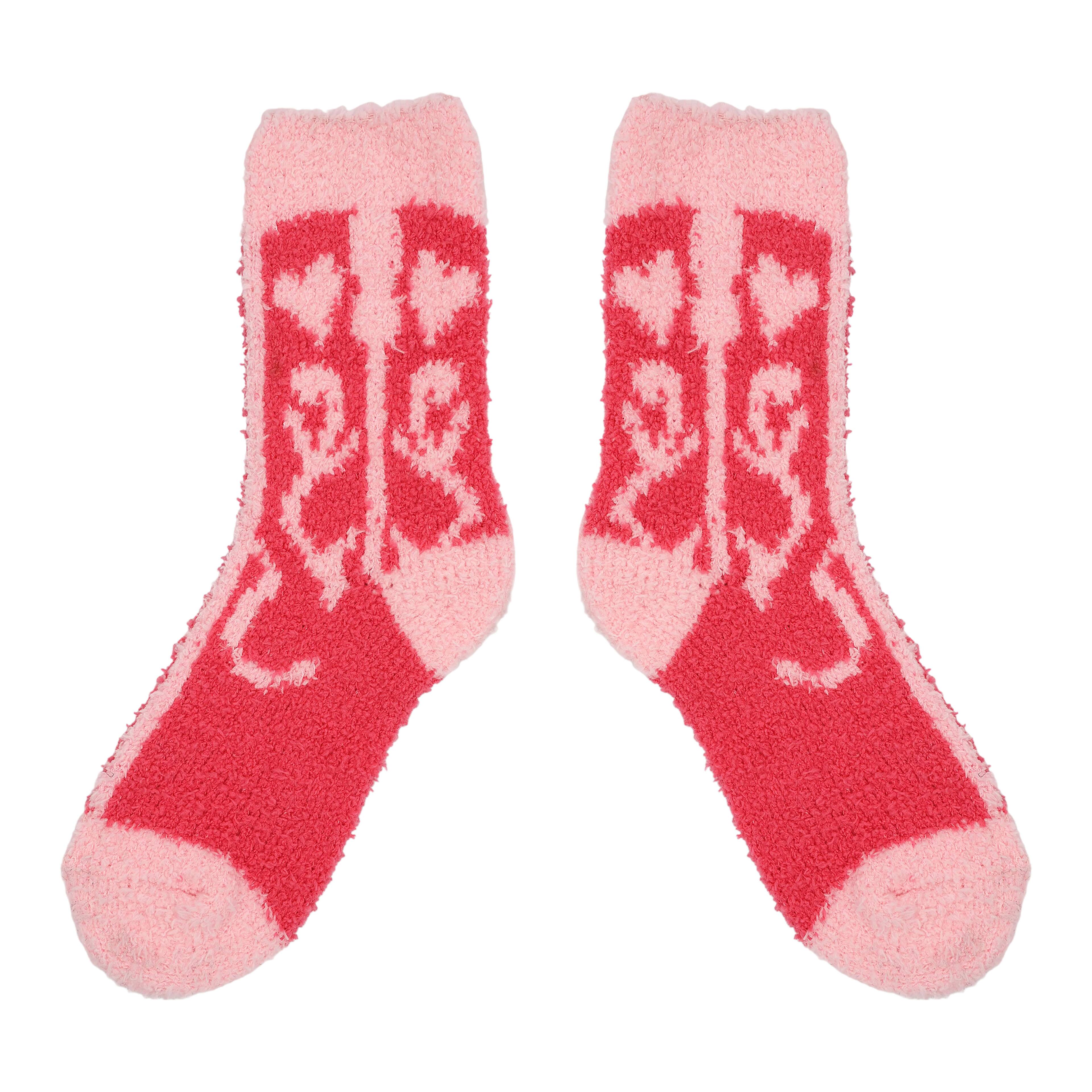 Pink Heart Boot Fuzzy Socks by Creatology&#x2122;