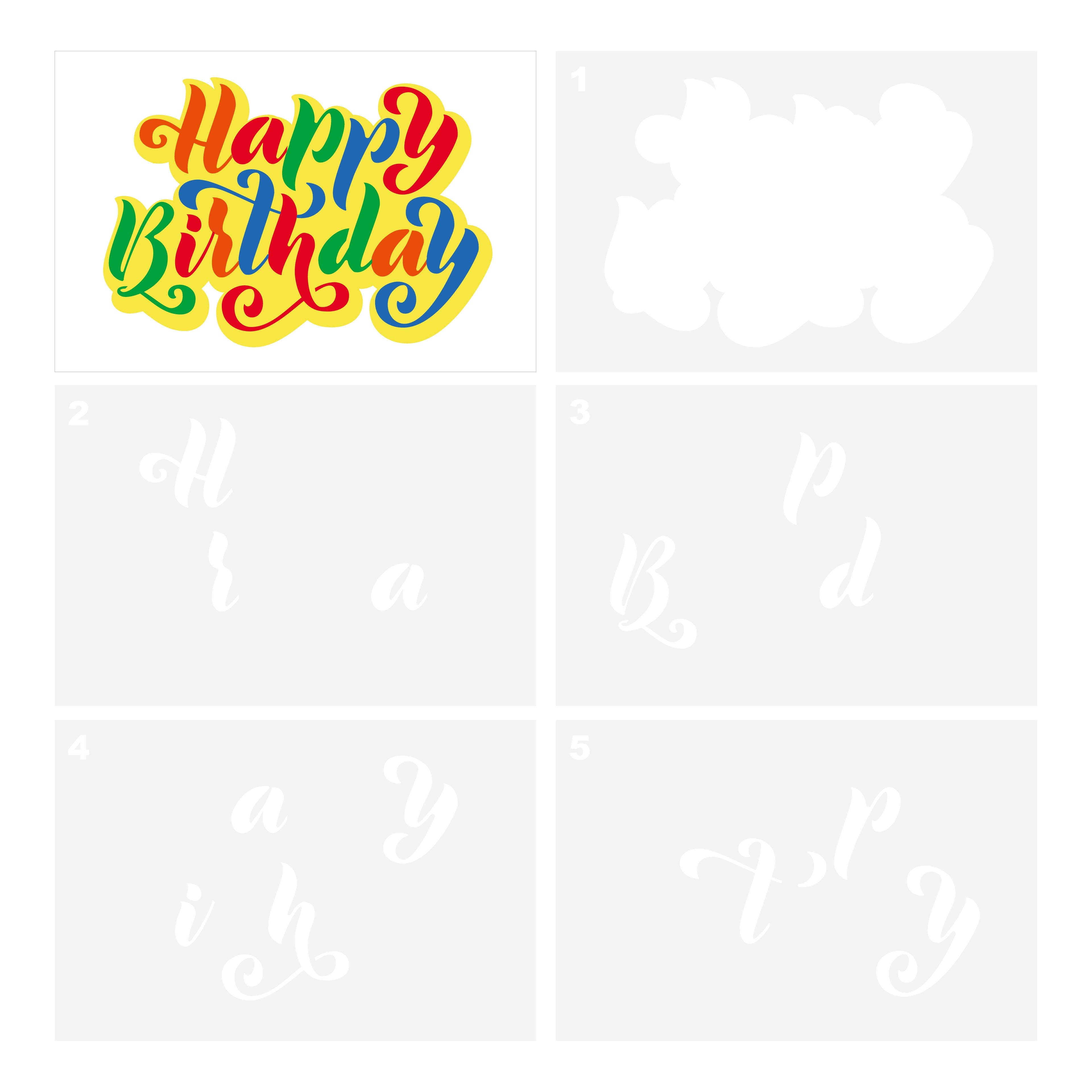 Happy Birthday Layering Stencils by Recollections&#x2122;
