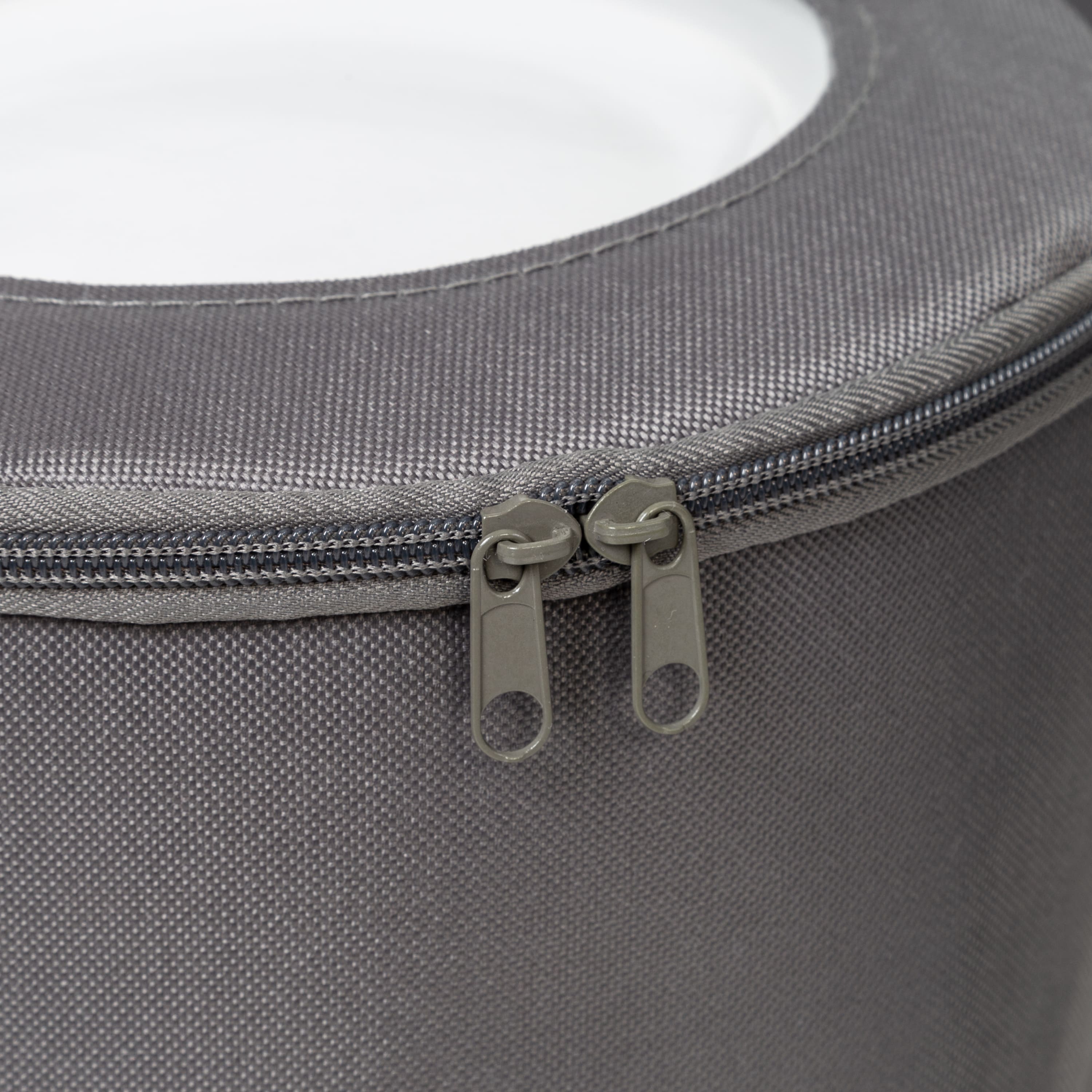 Honey Can Do 10" Gray Round Dinnerware Storage Box