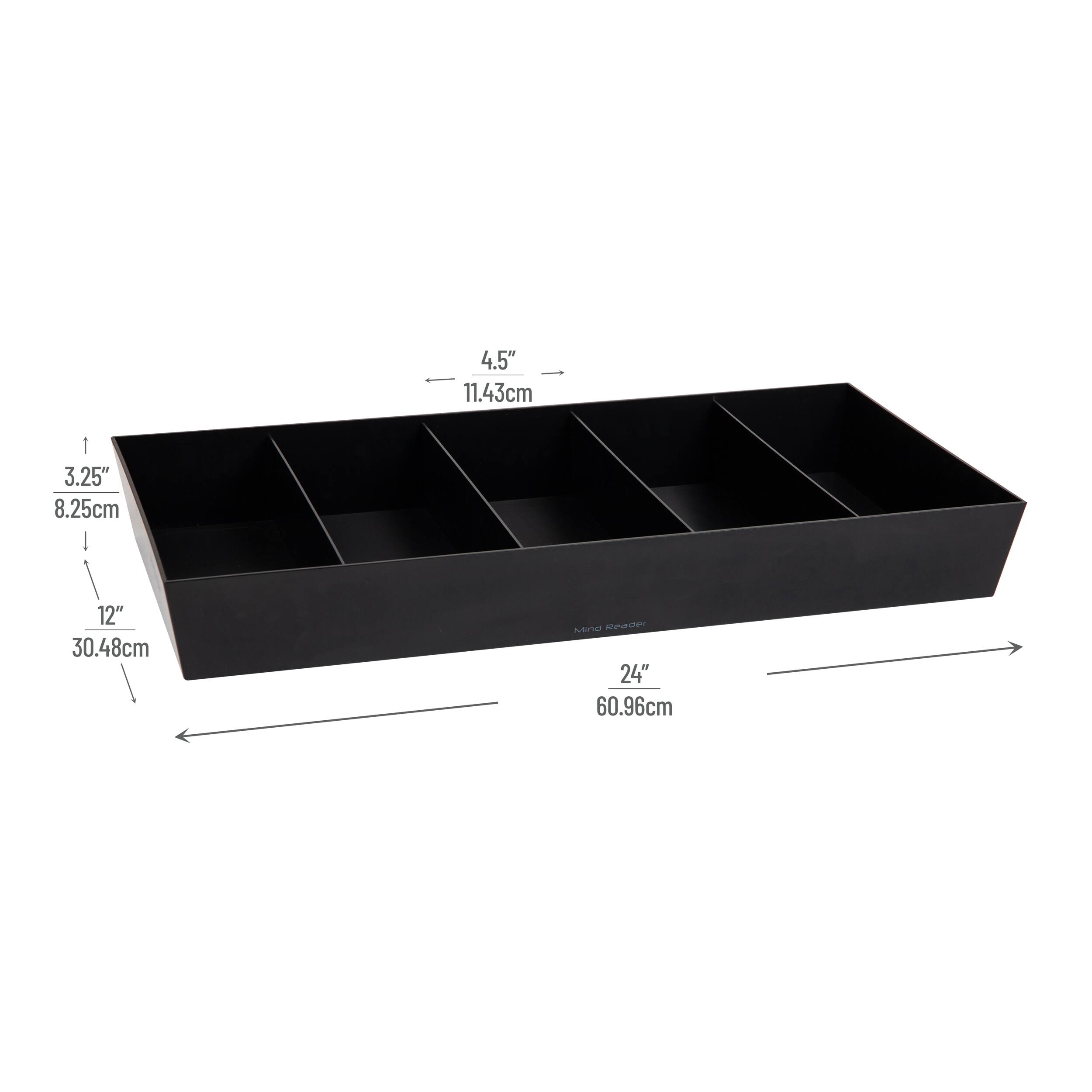 Mind Reader 24" Black 5-Compartment Countertop Organizer
