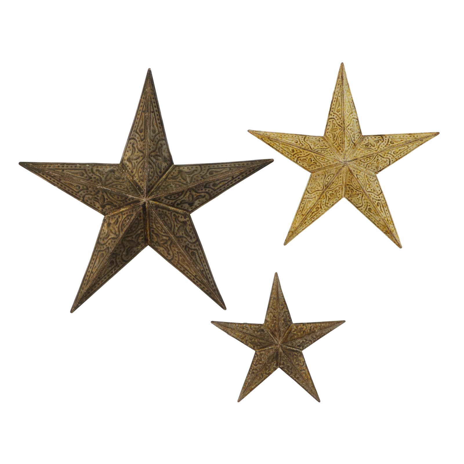 Brown Star Metal Farmhouse Outdoor Wall Décor Set, 3ct.
